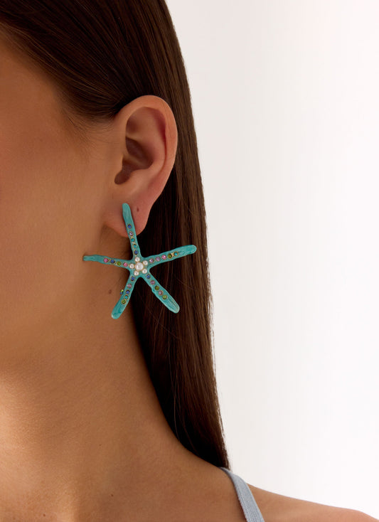 Ocean Glint Earrings - Blue