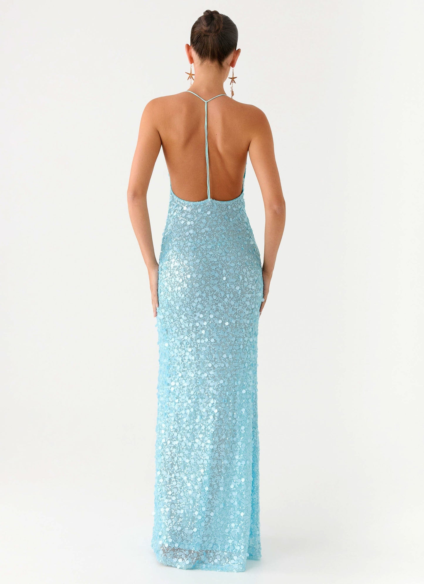 Ocean Views Sequin Maxi Dress - Blue
