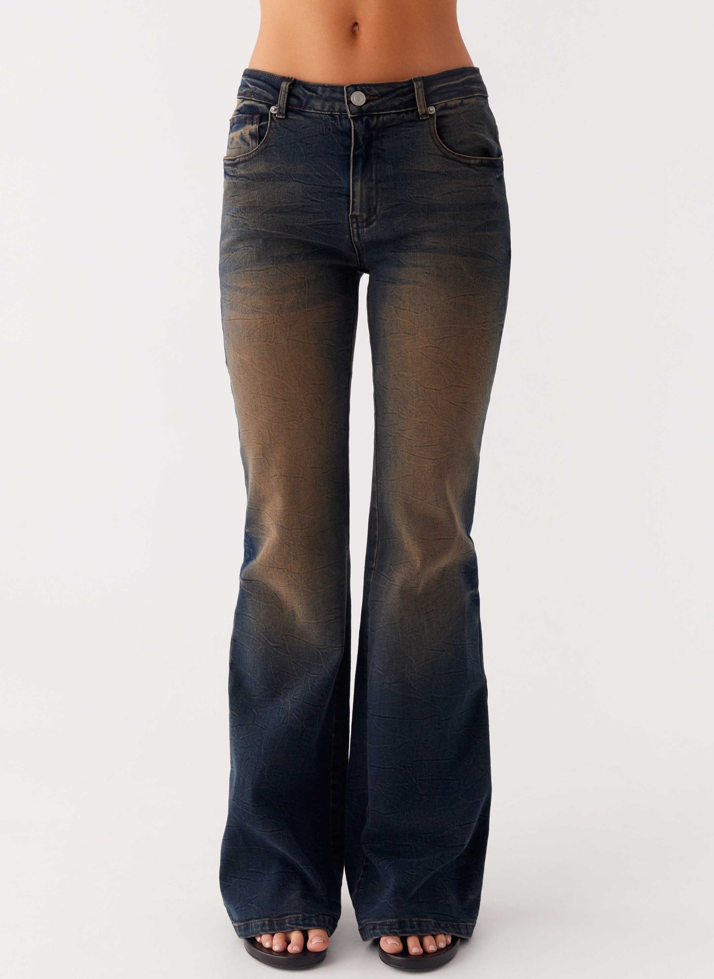 Oregon Flared Jeans - Dirty Black Wash