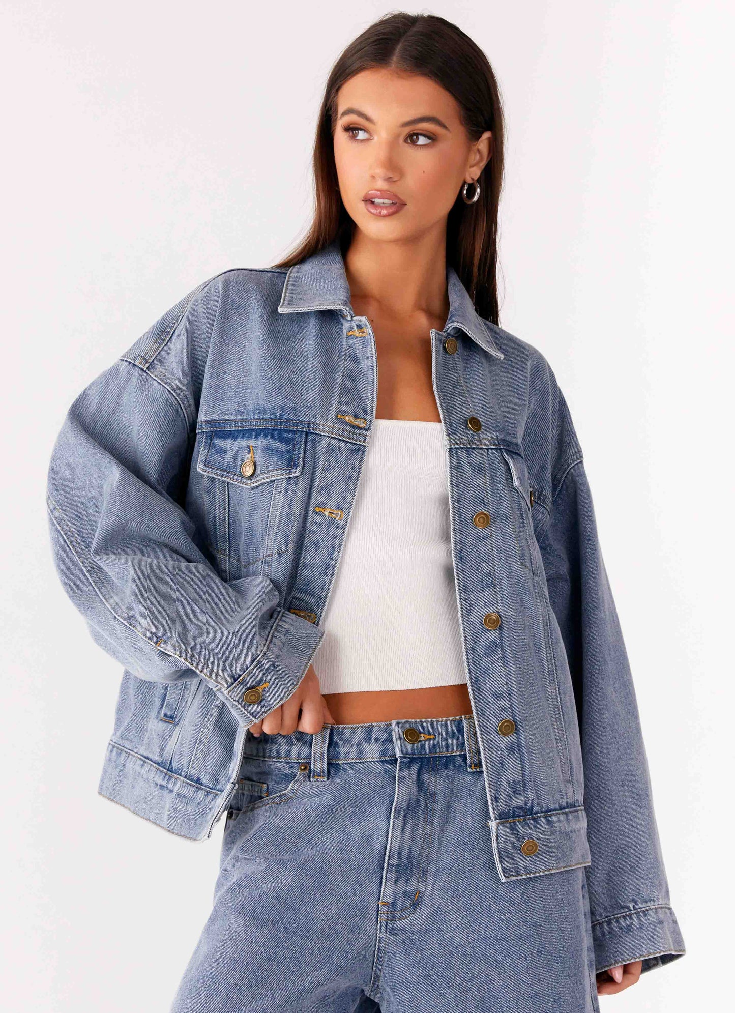 Orleans Oversized Denim Jacket - Blue
