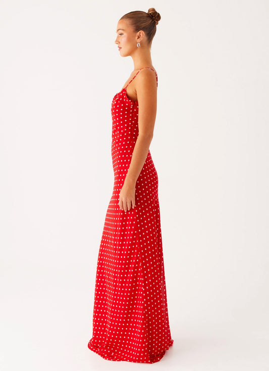 Pareo Maxi Dress - Red Polka Dot
