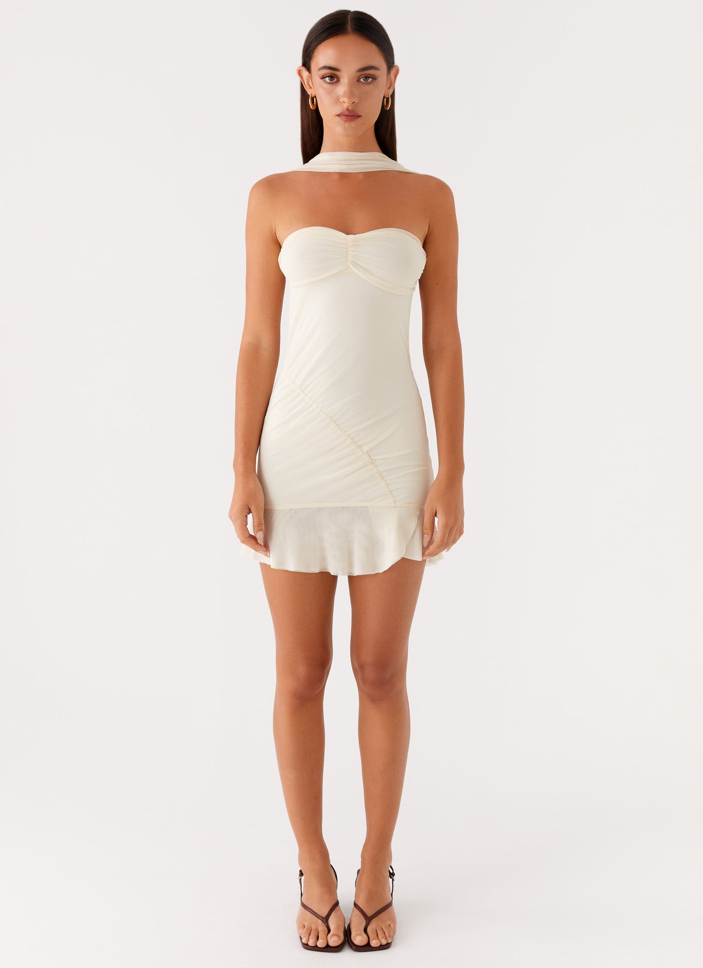 Pari Open Back Mini Dress - Ivory
