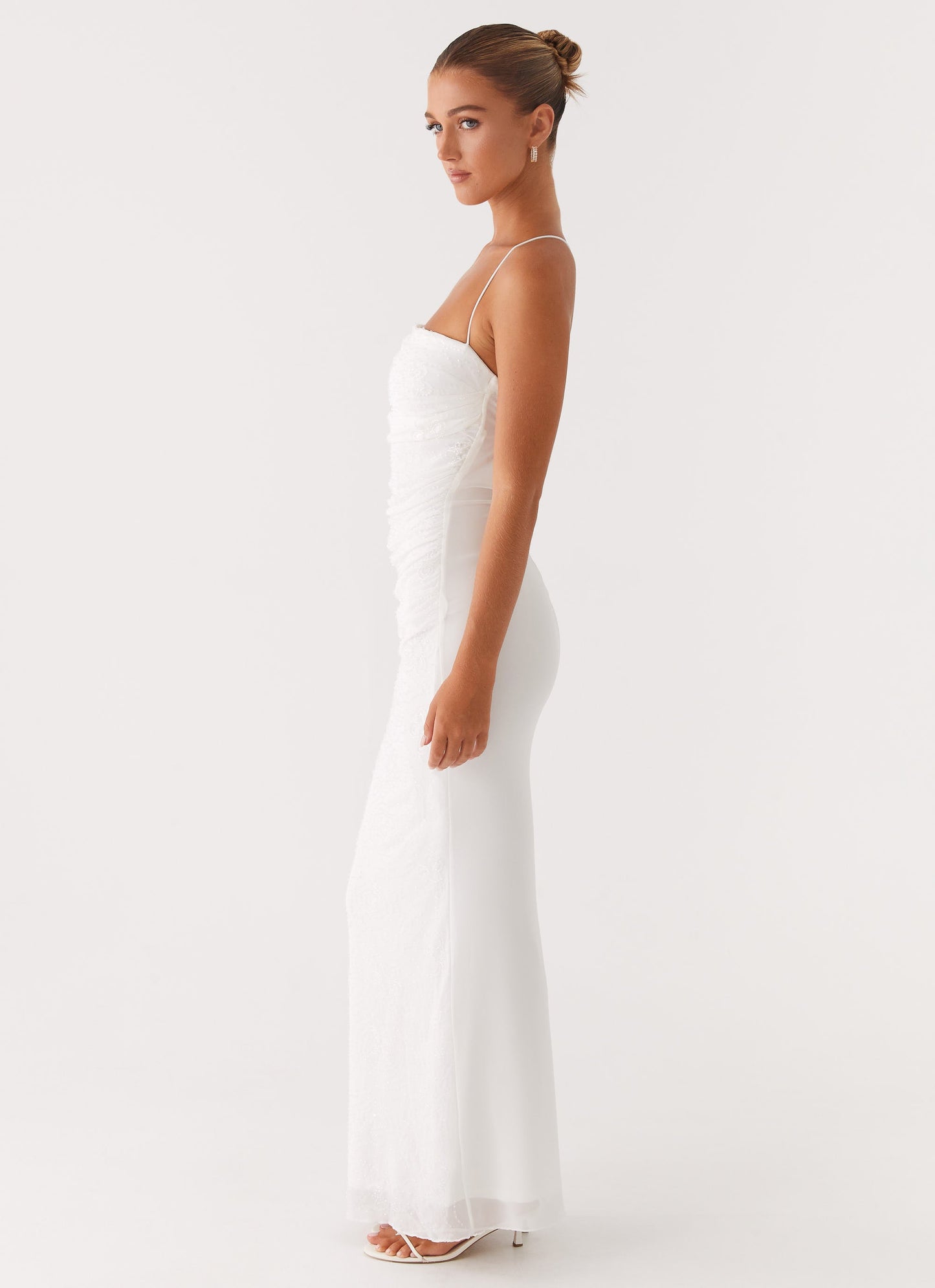 Paxton Beaded Maxi Dress - White