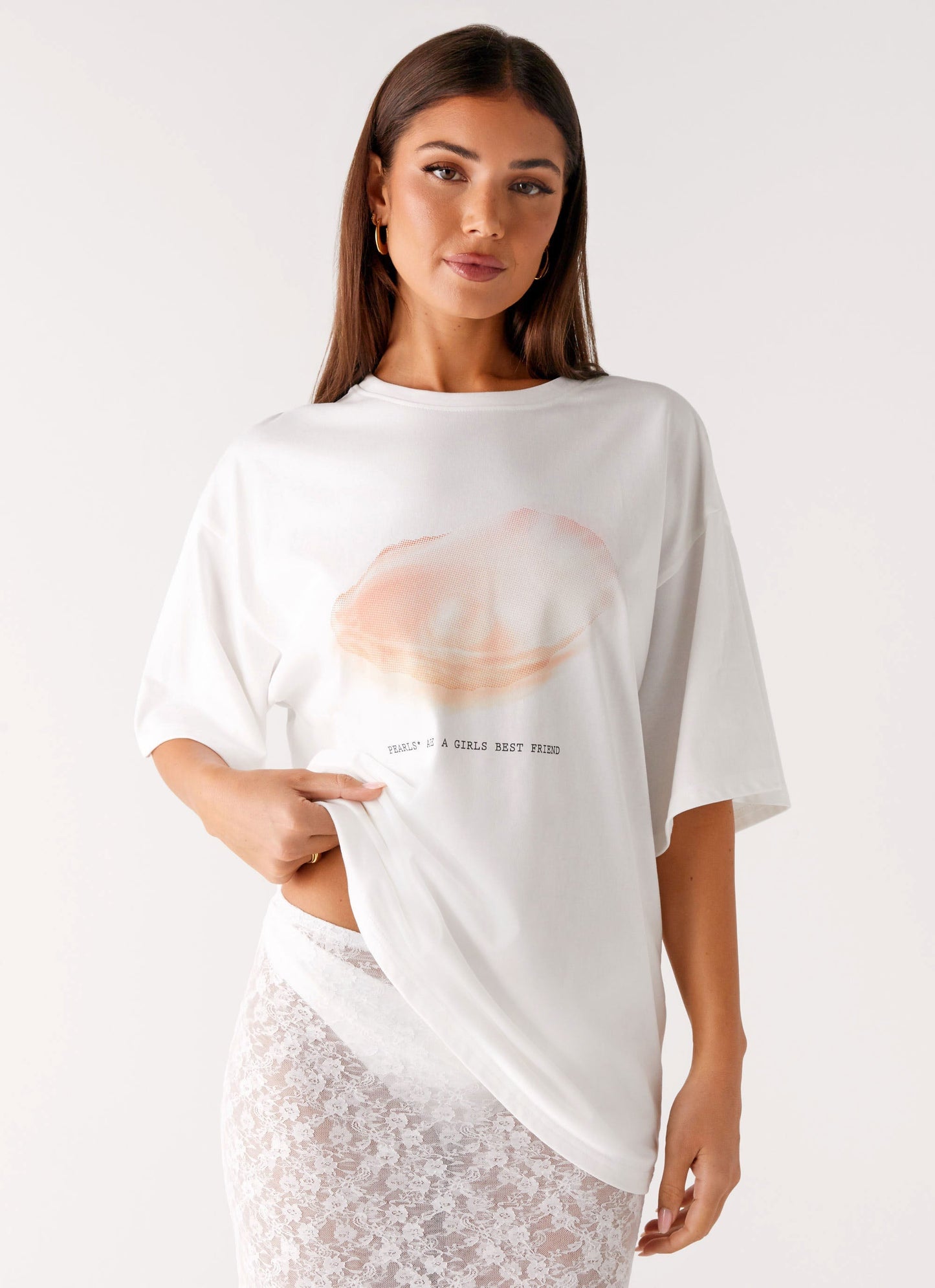 Pearl Oversized Tee - White