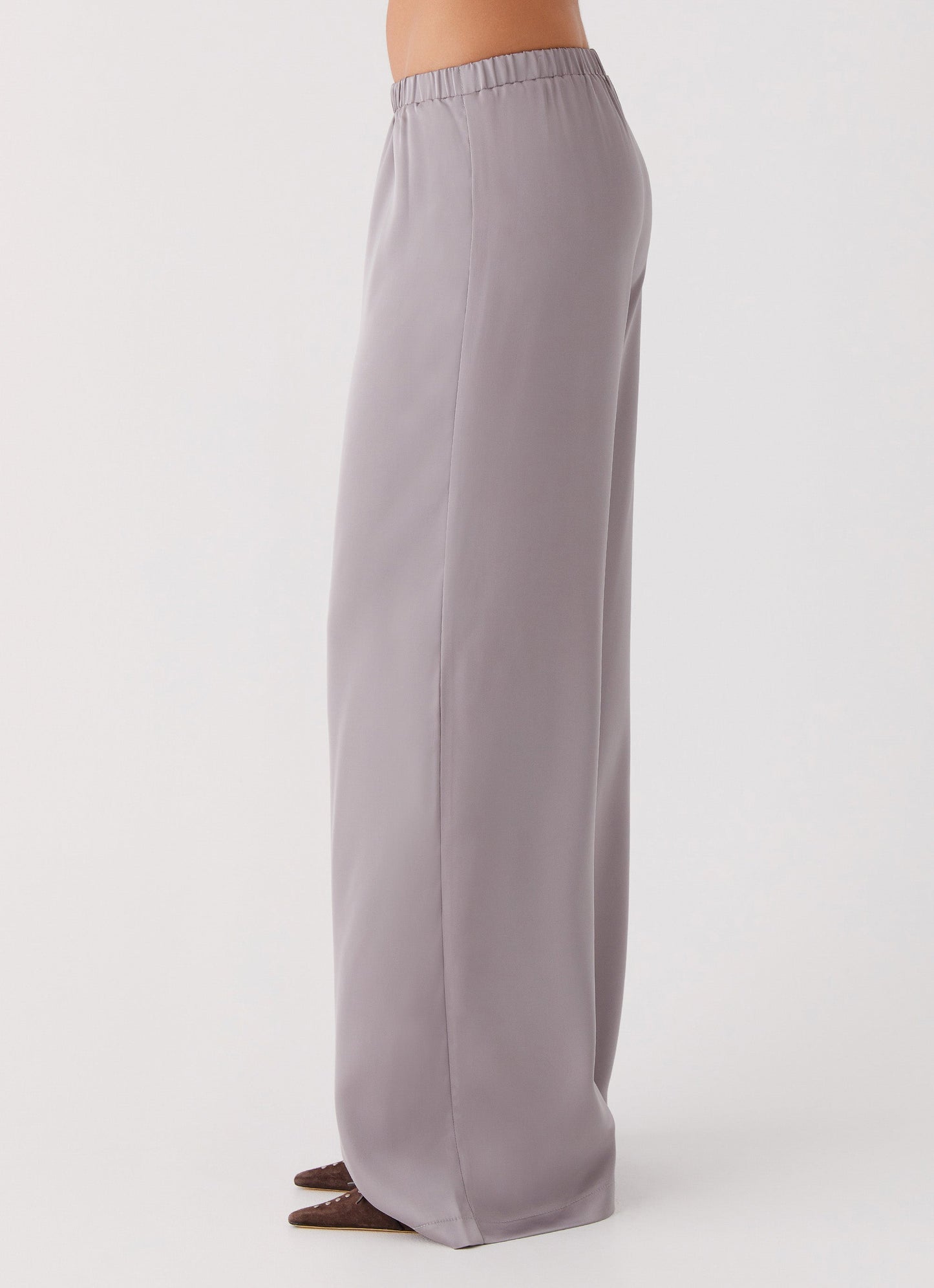Palm Cove Satin Pants - Grey
