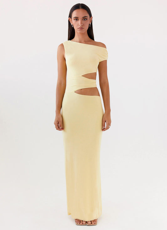 Margot One Shoulder Maxi Dress - Yellow