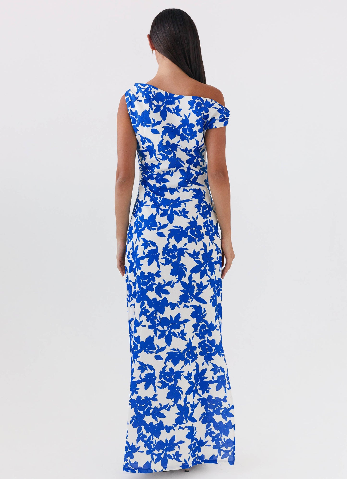 Pyper Off Shoulder Maxi Dress - Blue Floral