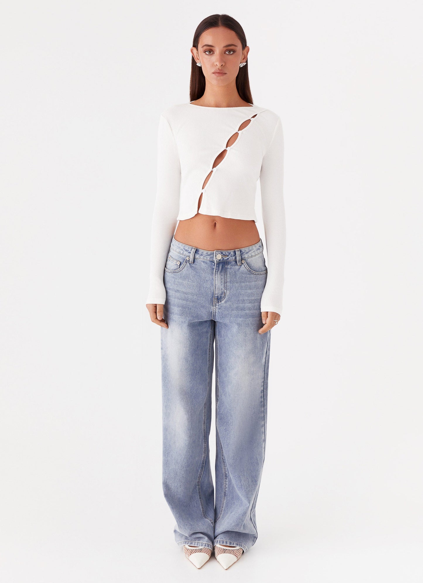 Cassius Long Sleeve Top - Ivory