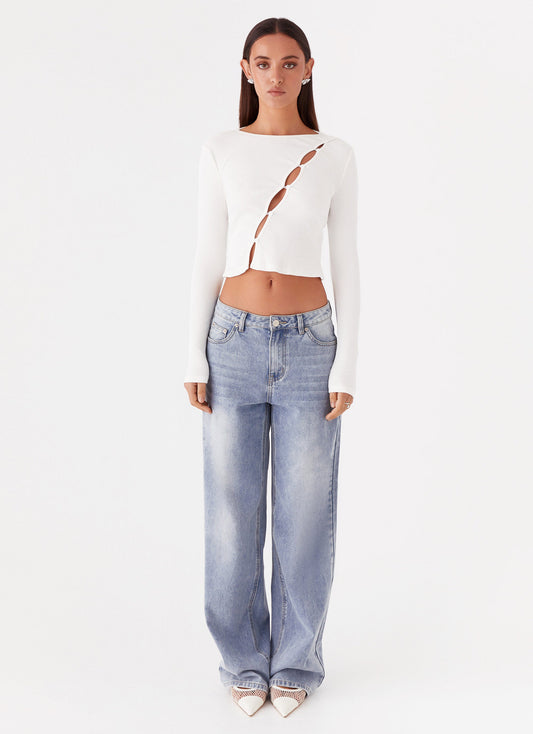 Cassius Long Sleeve Top - Ivory