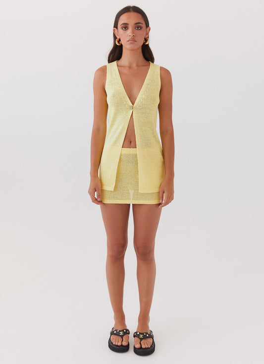 Capri Glow Knit Top - Canary