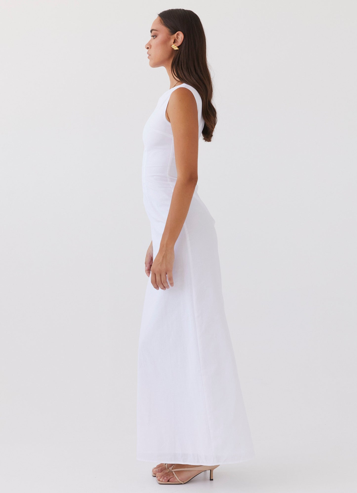 Eloise High Neck Maxi Dress - White