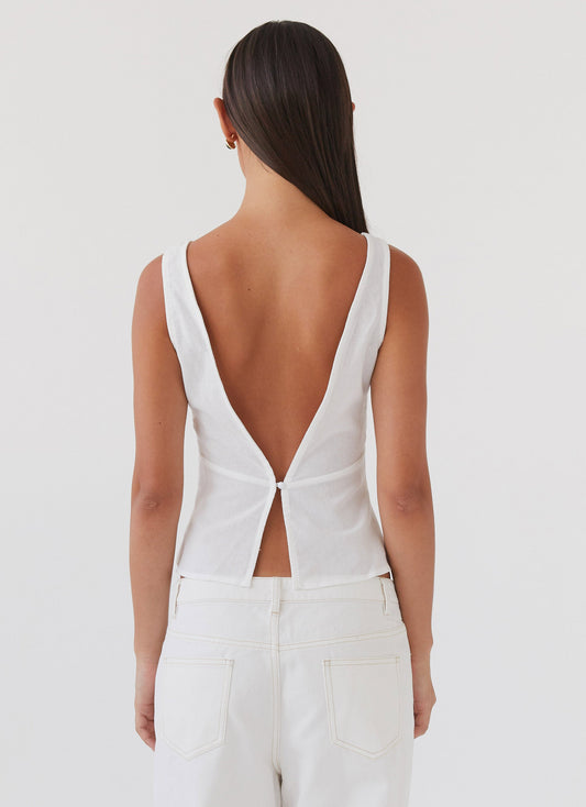 Nori Linen Top - White