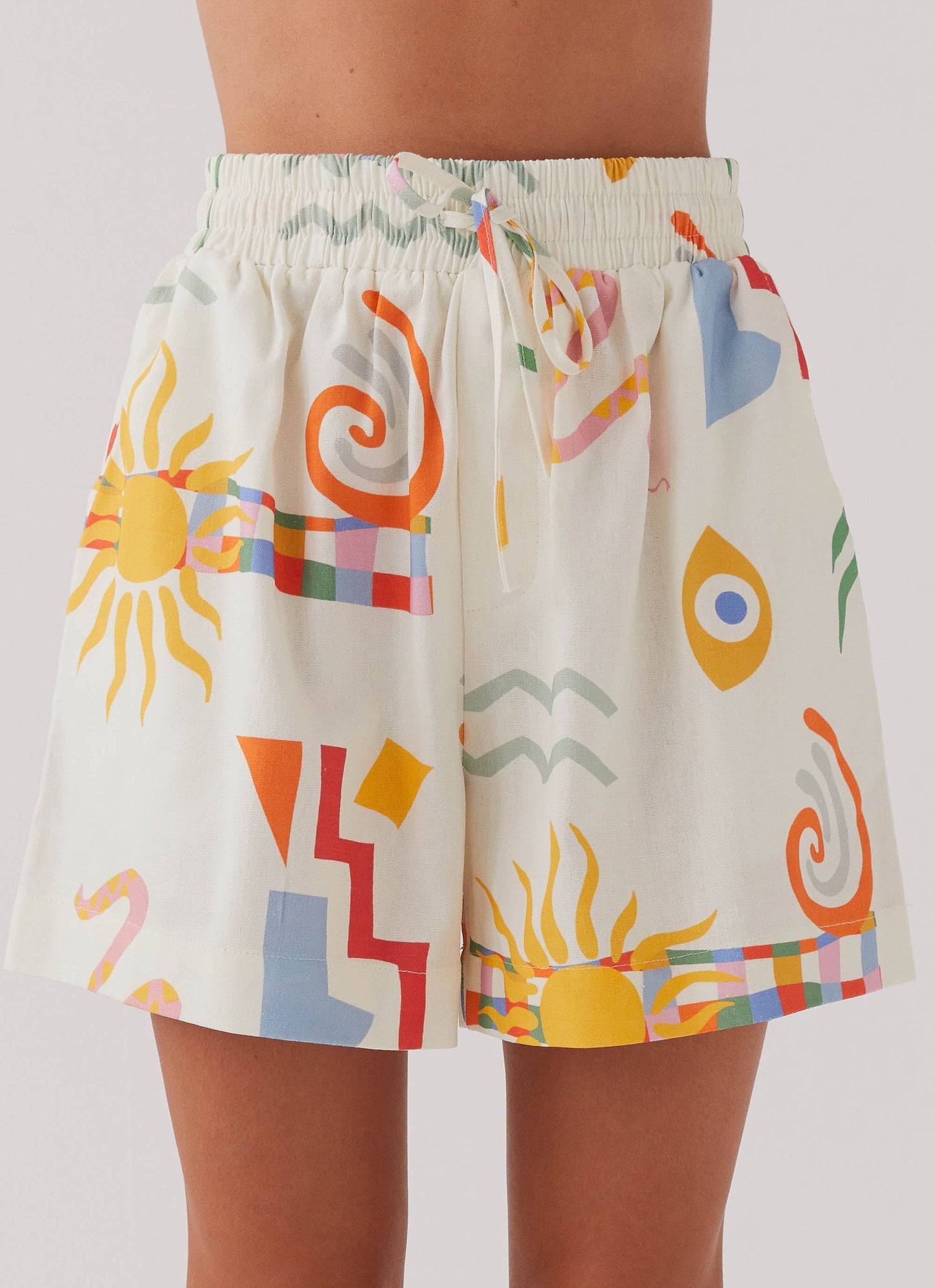 Tallulah Linen Shorts - Summer Palm
