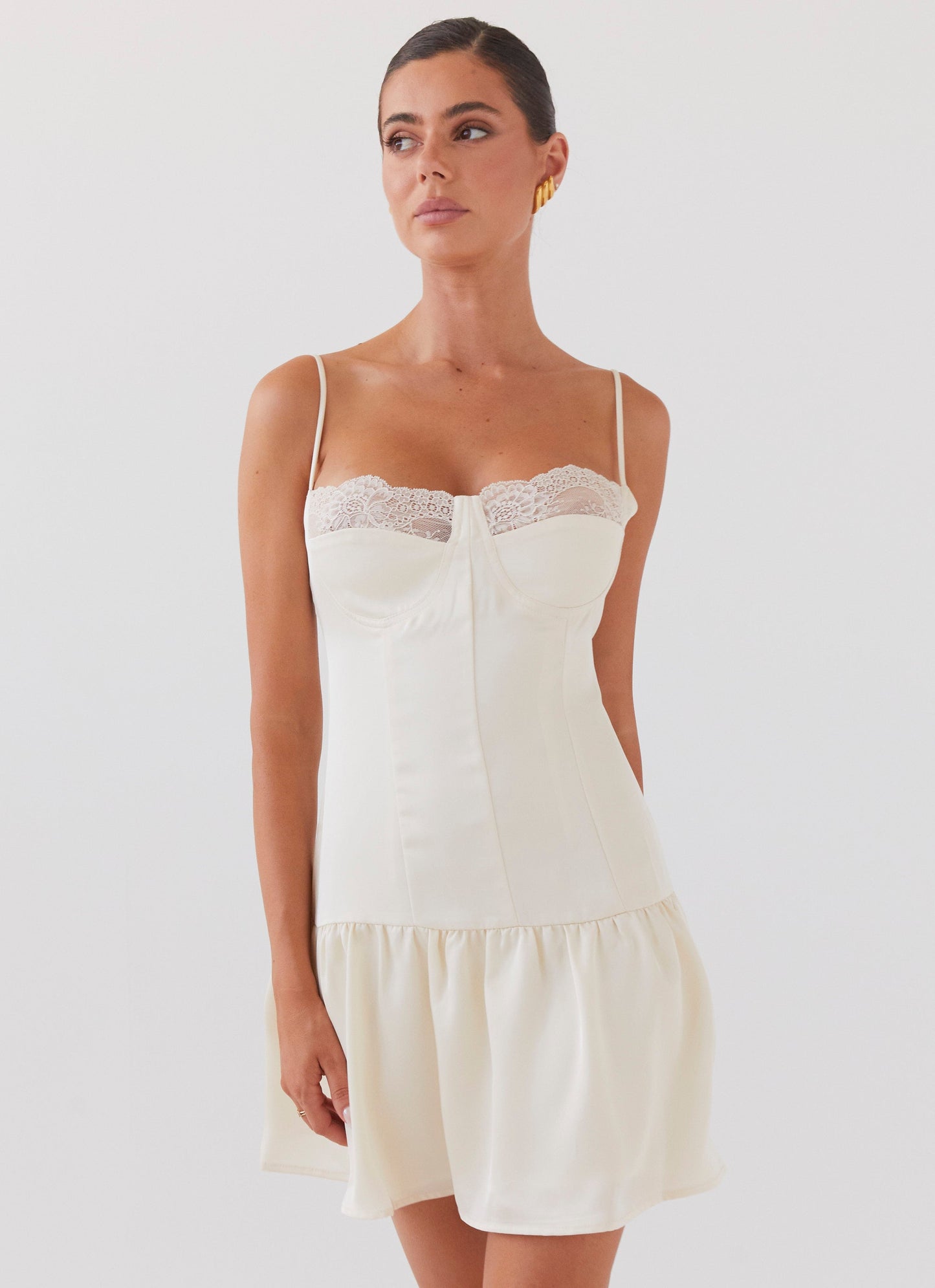 Take A Chance Bustier Mini Dress - Ivory