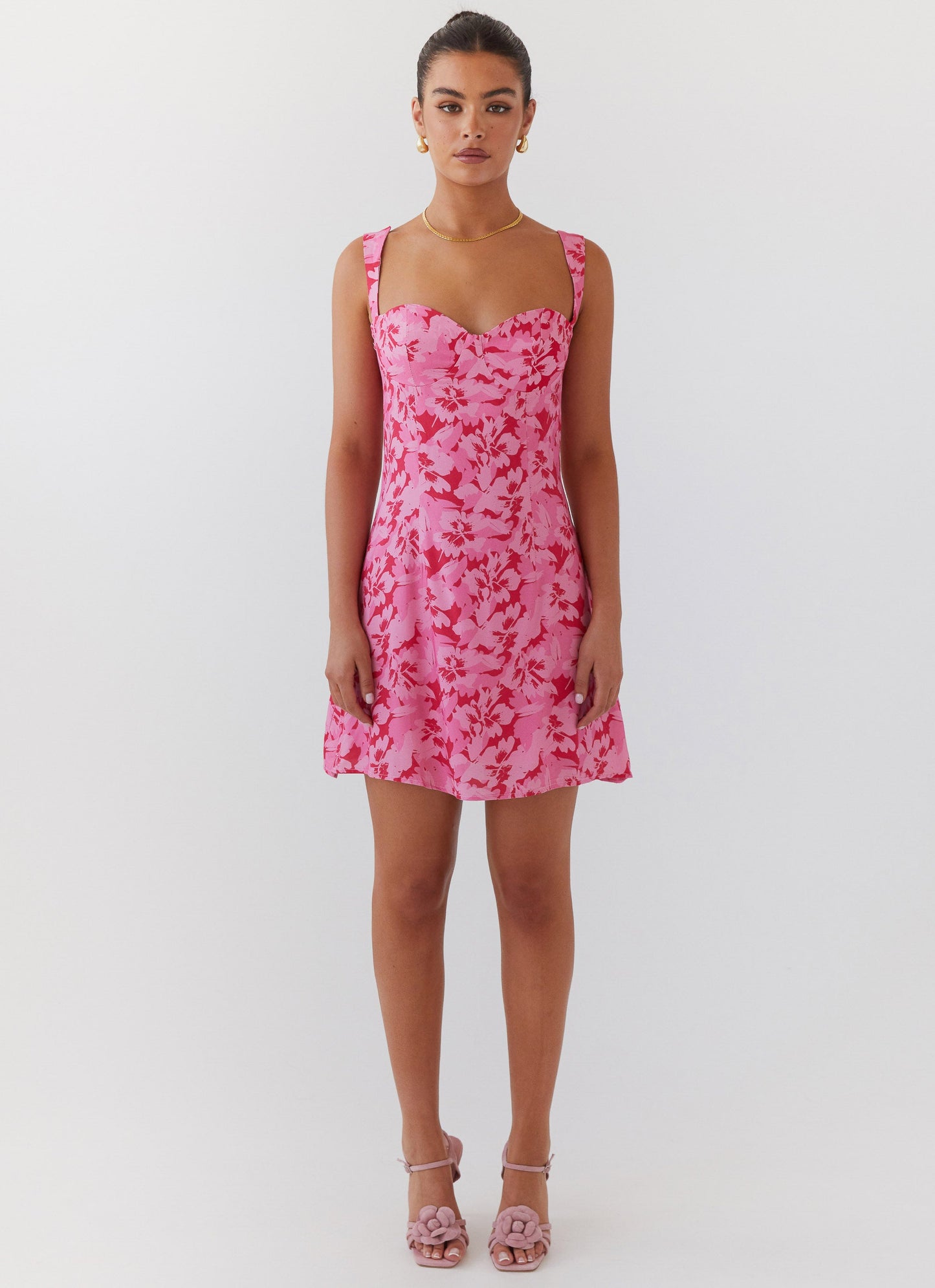 Kiah Bustier Mini Dress - Cherry Blossom