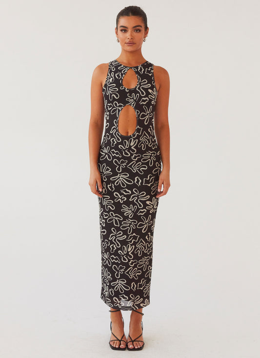 All Eyes On Me Maxi Dress - Petal Gloom
