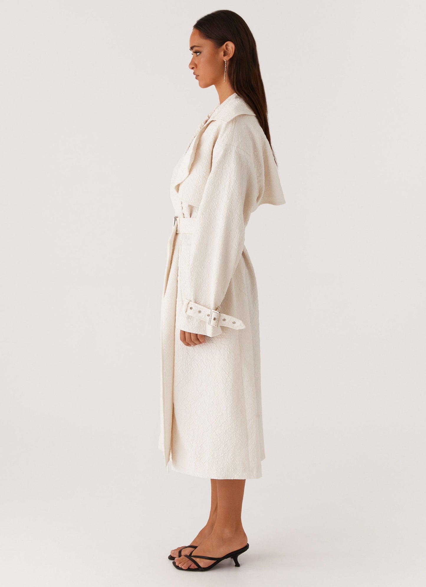 Phoenix Oversized Trench Coat - Ivory