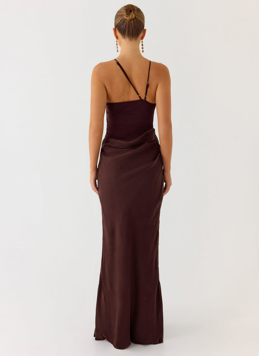 Pristin Cupro Maxi Dress - Cool Chocolate