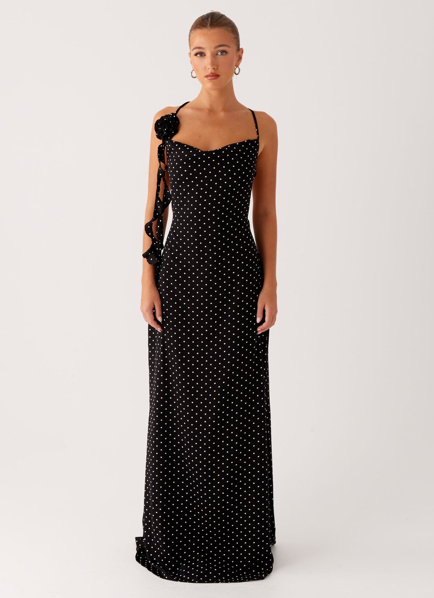 Purely Maxi Dress - Black Polka Dot