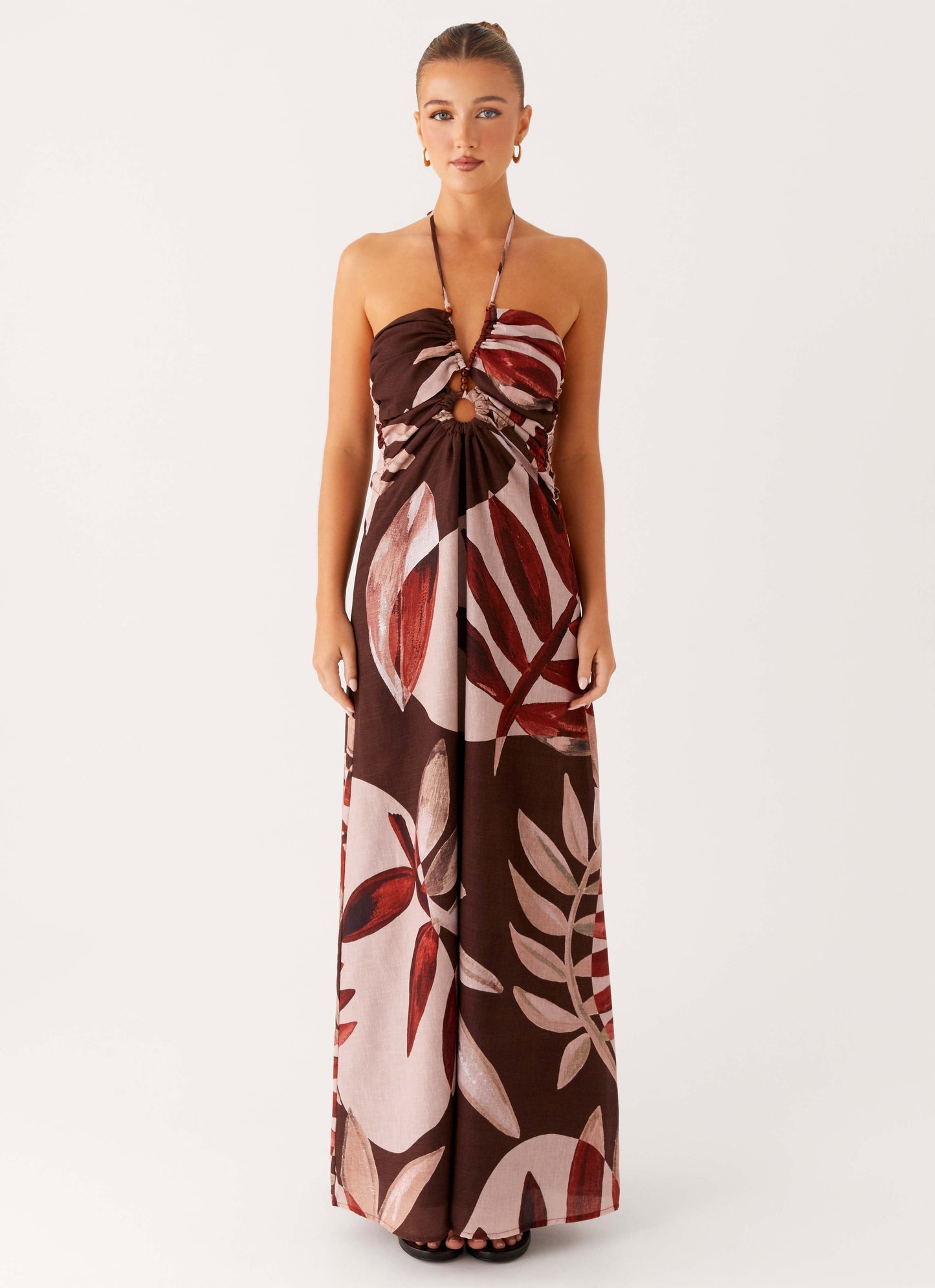 Ramona Linen Maxi Dress - Cinnamon Palm
