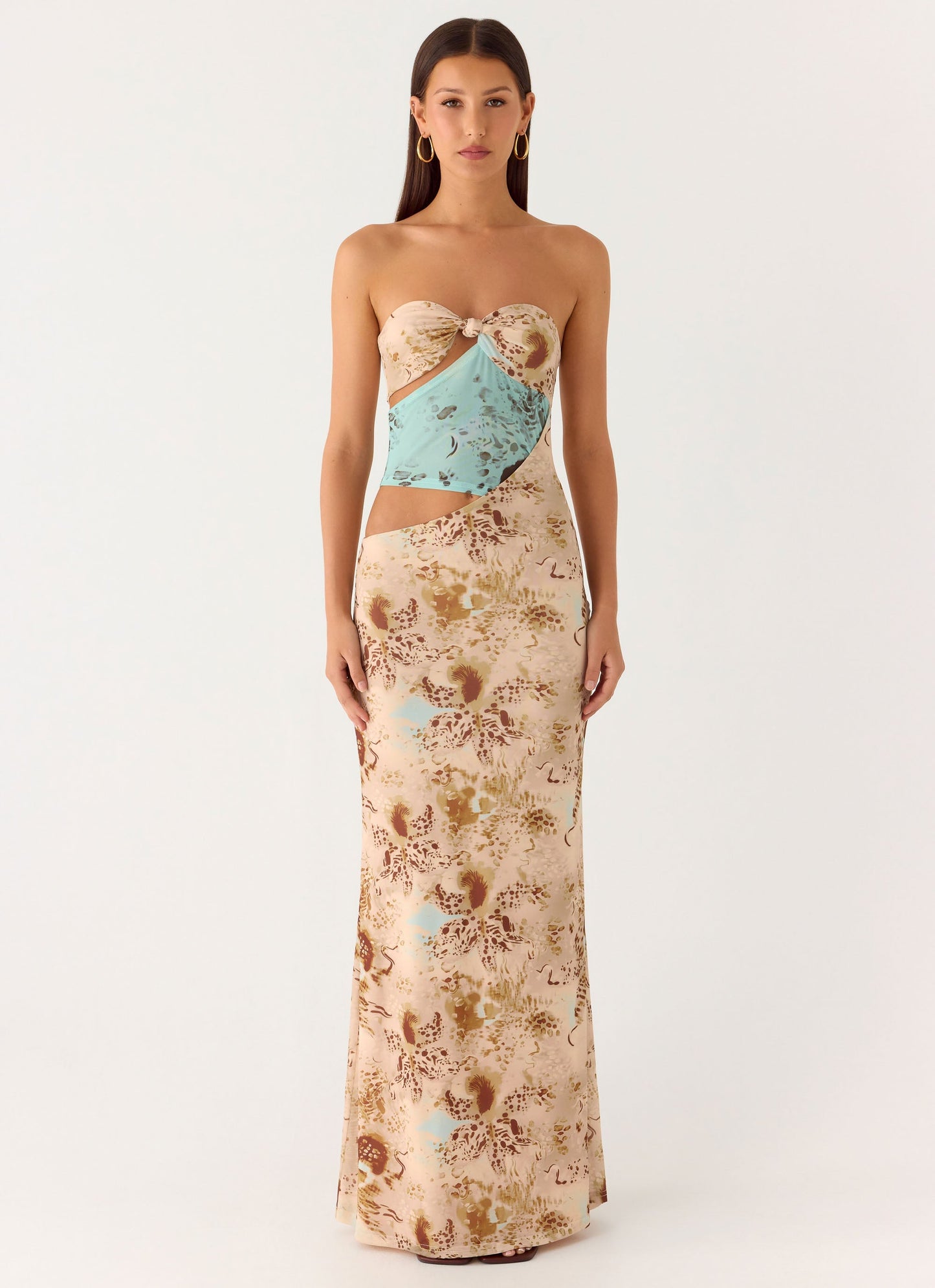React Strapless Maxi Dress - Desert Blur
