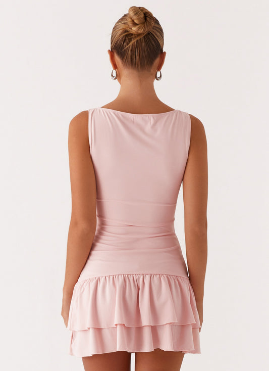 Rhiannon Frill Mini Dress - Pink