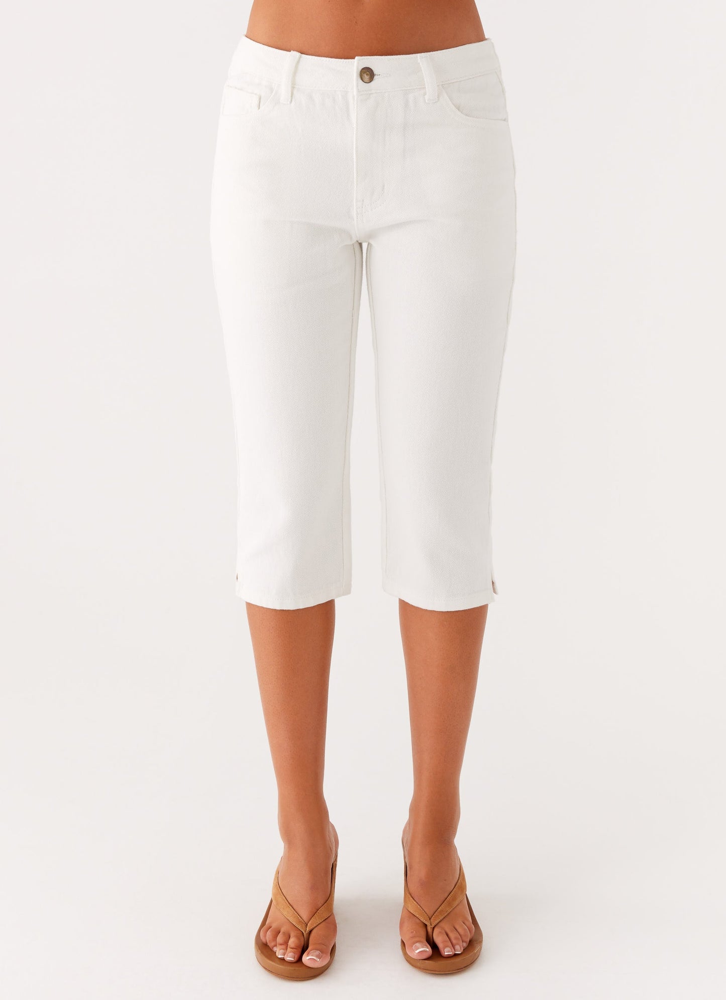 Rocco Denim Capri Pants - Off White