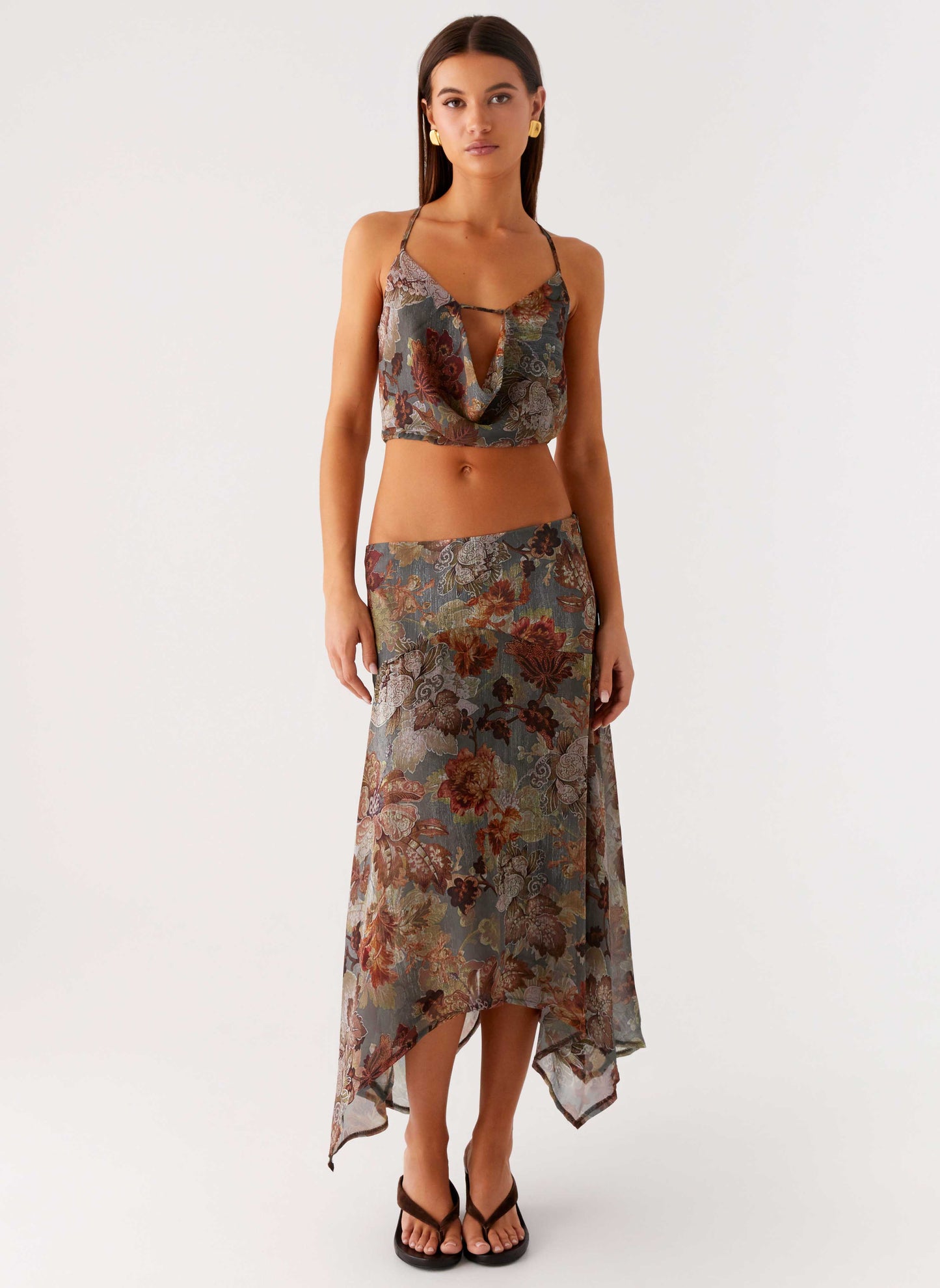 Rosewood Cowl Top - Vintage Blossom