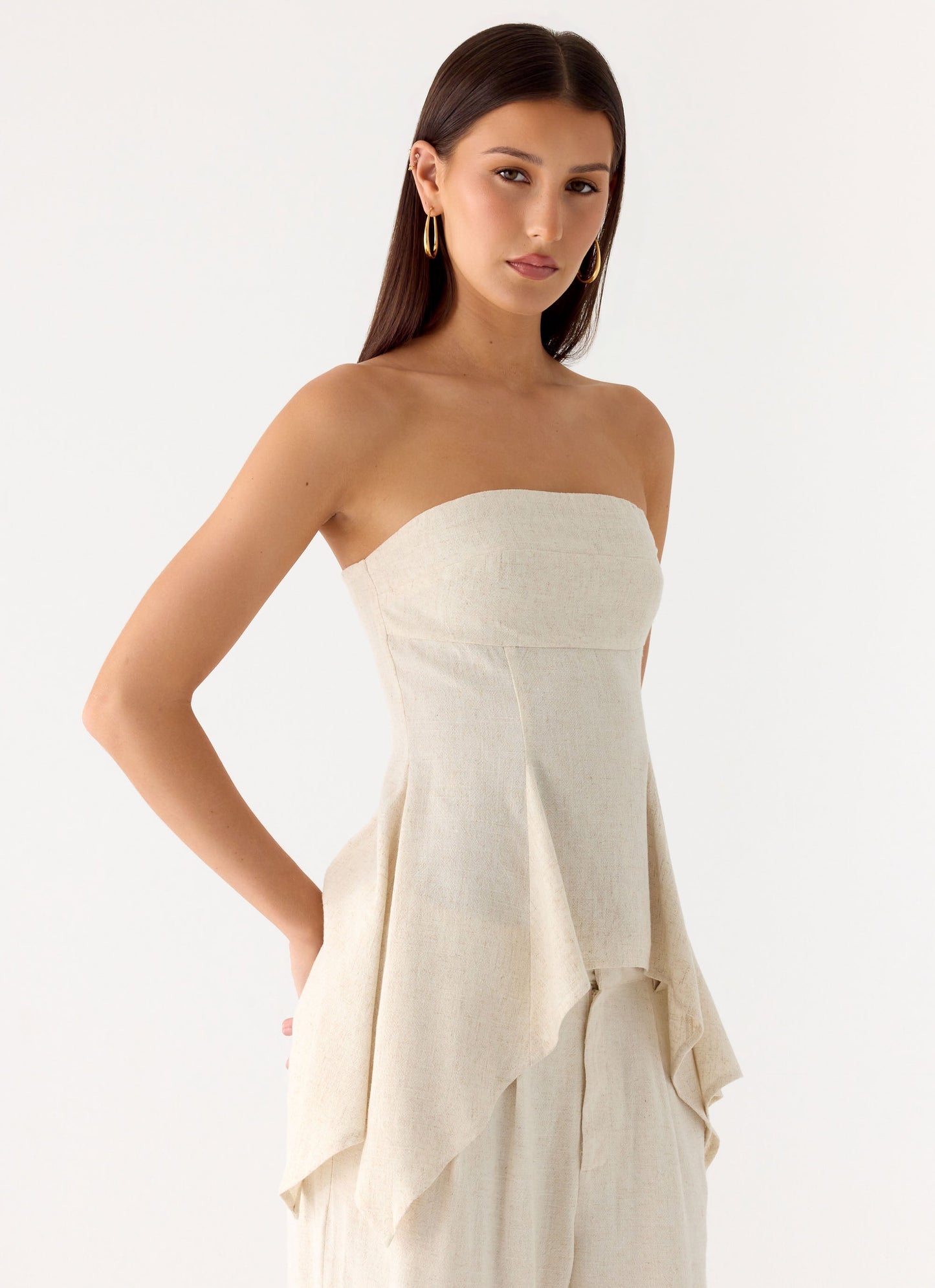 Rossi Hanky Hem Top - Oatmeal