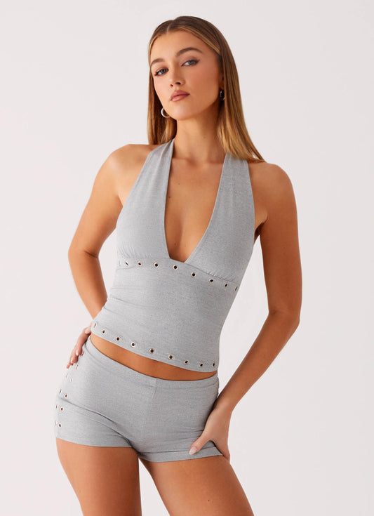 Roxy Halter Top - Grey