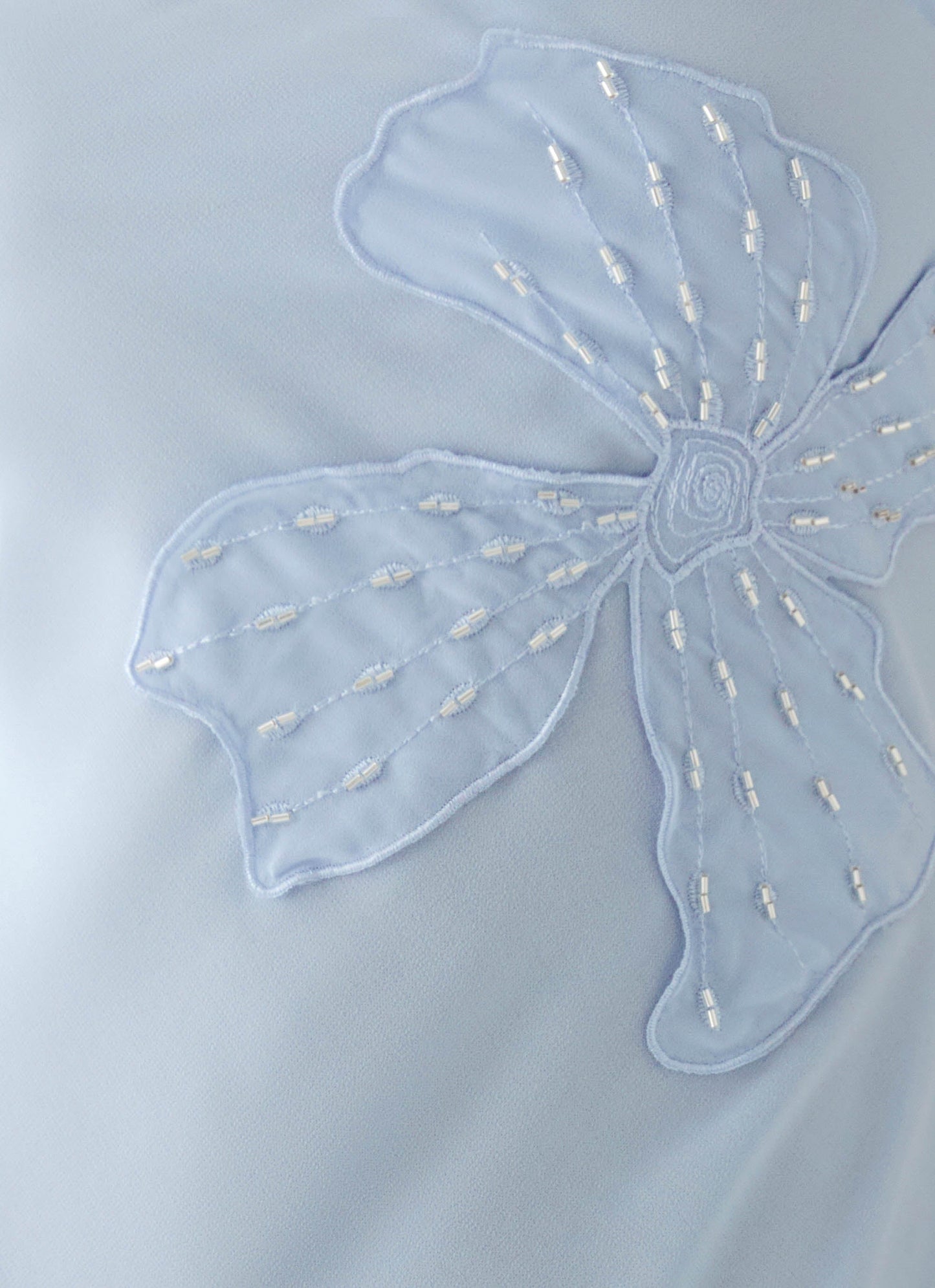 Sassafras Beaded Flower Strapless Maxi Dress - Blue