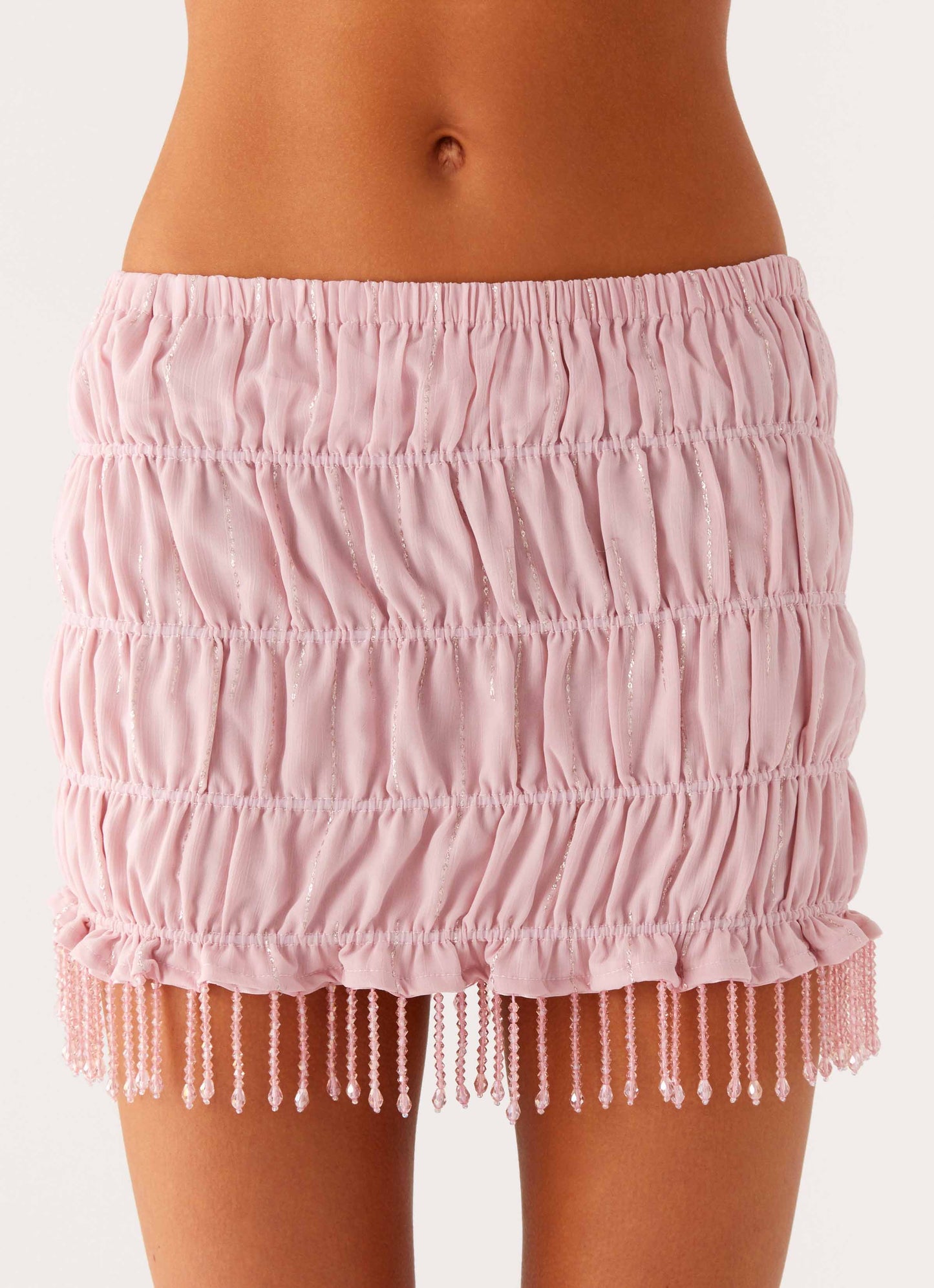 Shari Beaded Mini Skirt - Pink