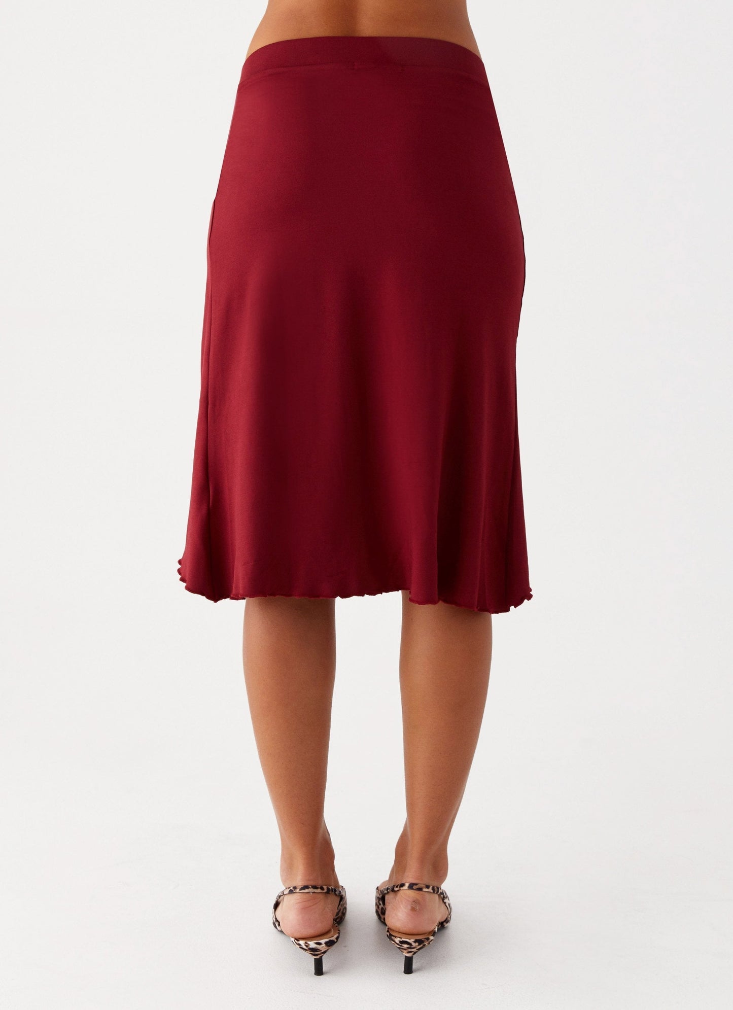 Shes A Lady Midi Skirt - Red