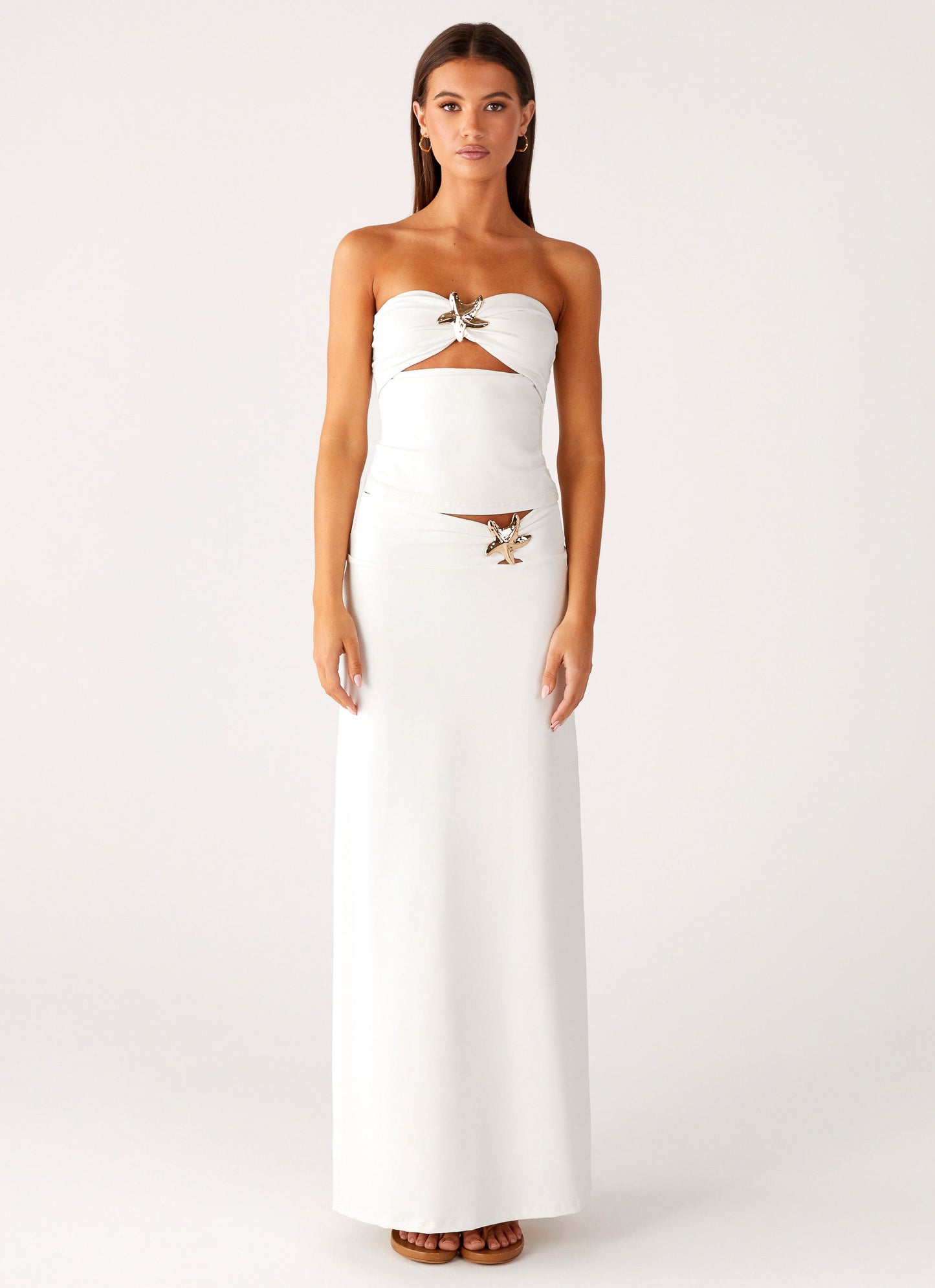 Shoreline Glow Maxi Skirt - Off White