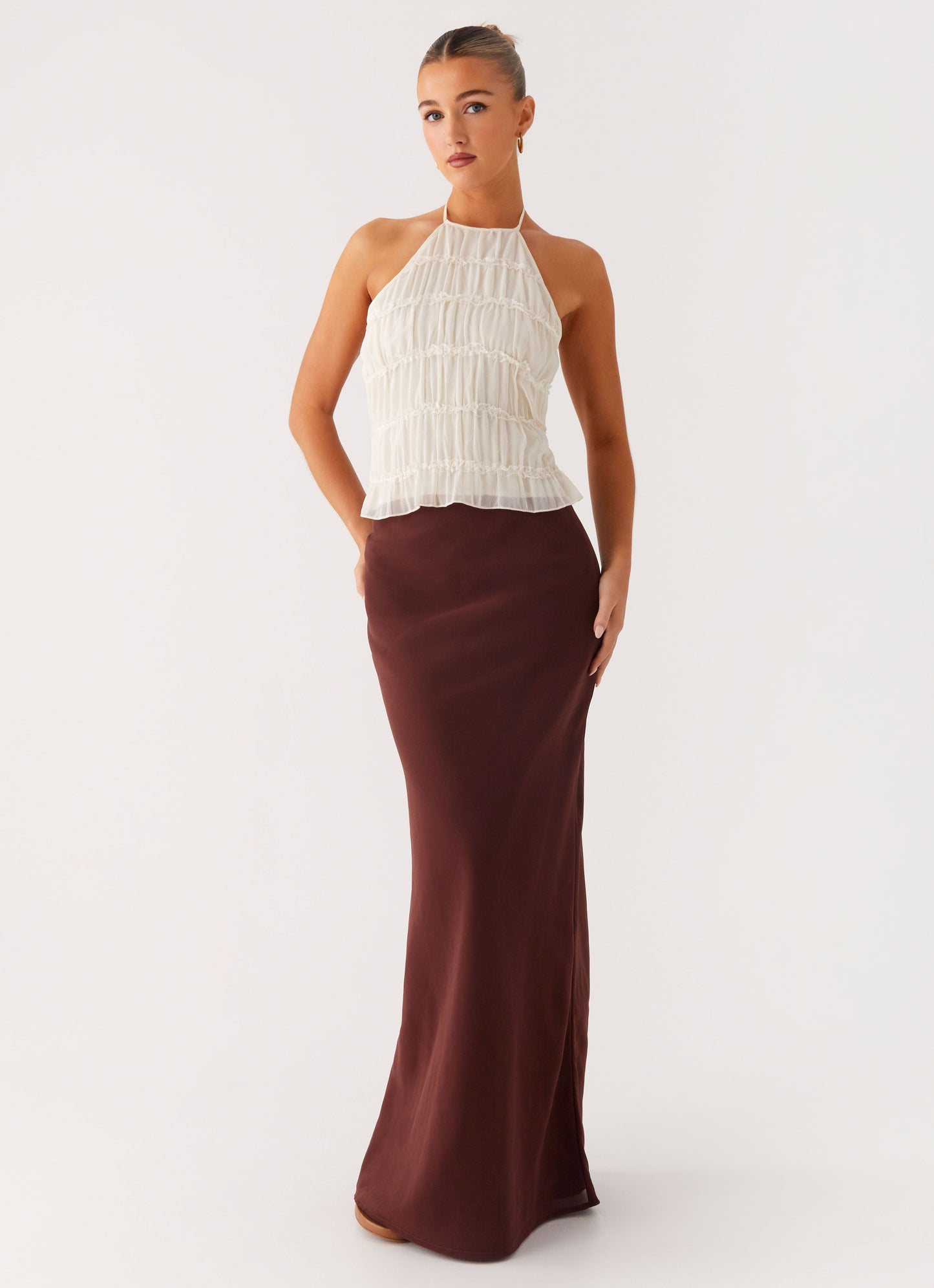 Sienna Sunset Maxi Skirt - Chocolate