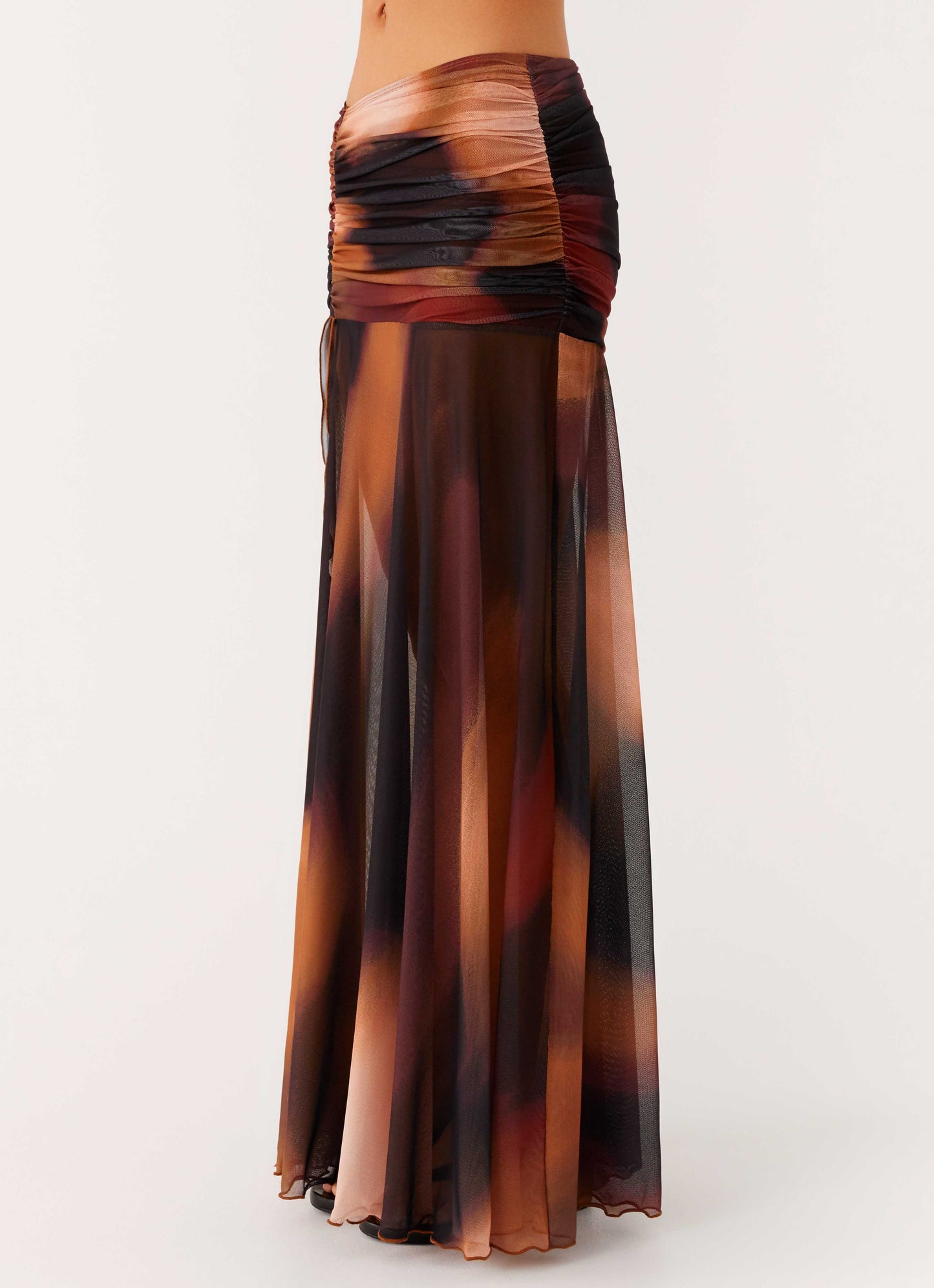 Stargazer Mesh Maxi Skirt - Black Gradient