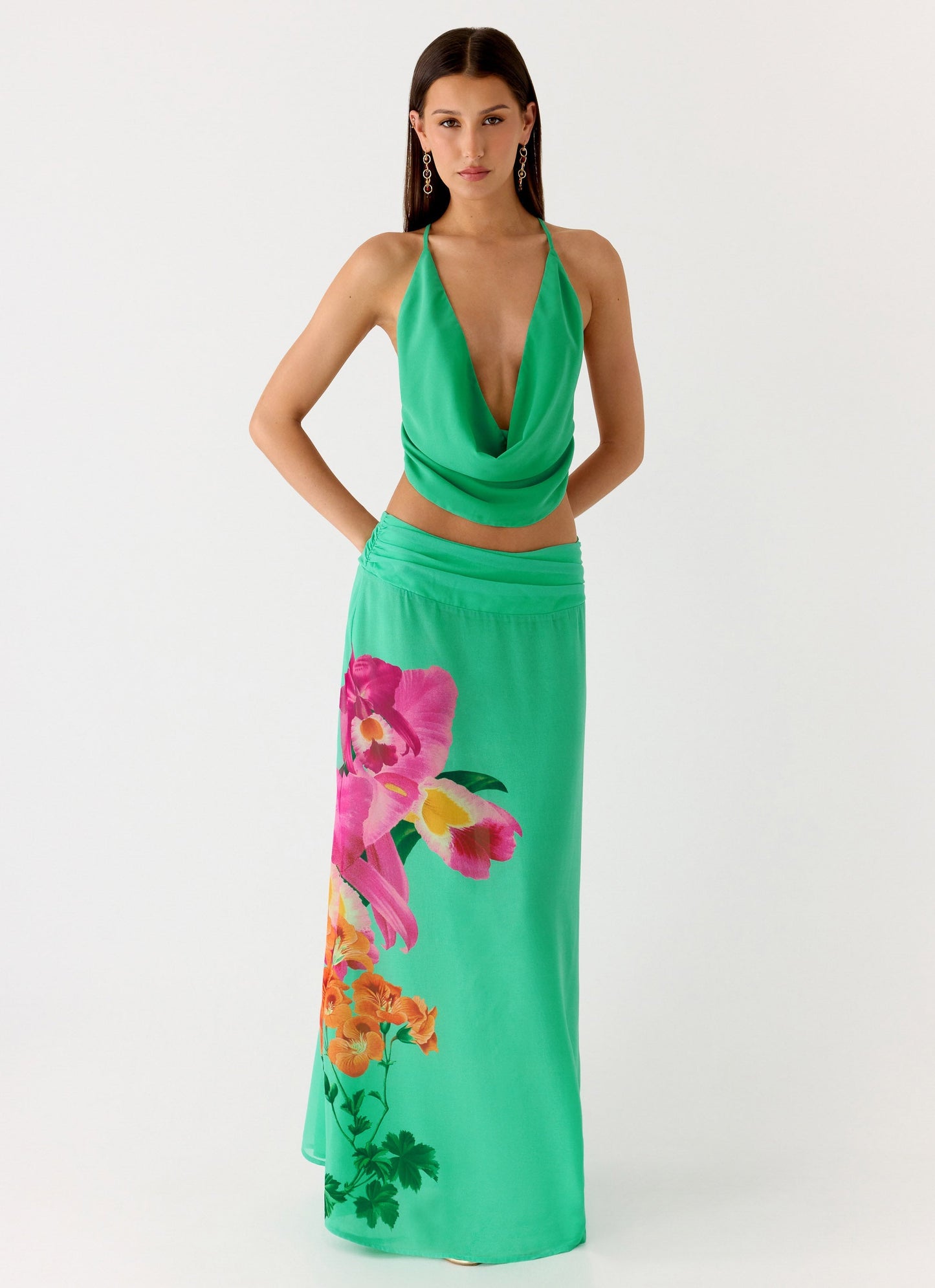 Blushing Bloom Maxi Skirt - Jungle Bloom