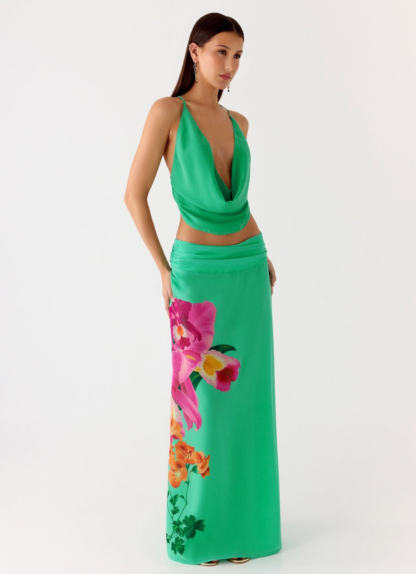 Blushing Bloom Maxi Skirt - Jungle Bloom