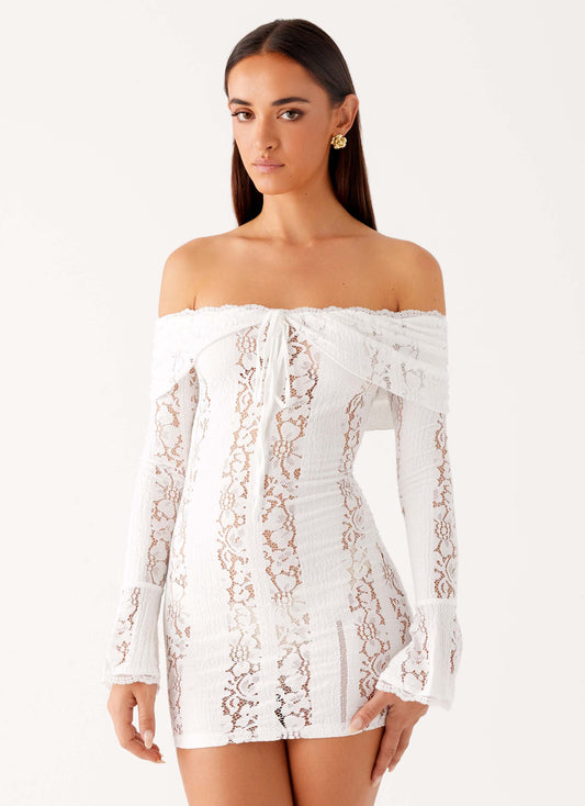 Syvanna Lace Mini Dress - White