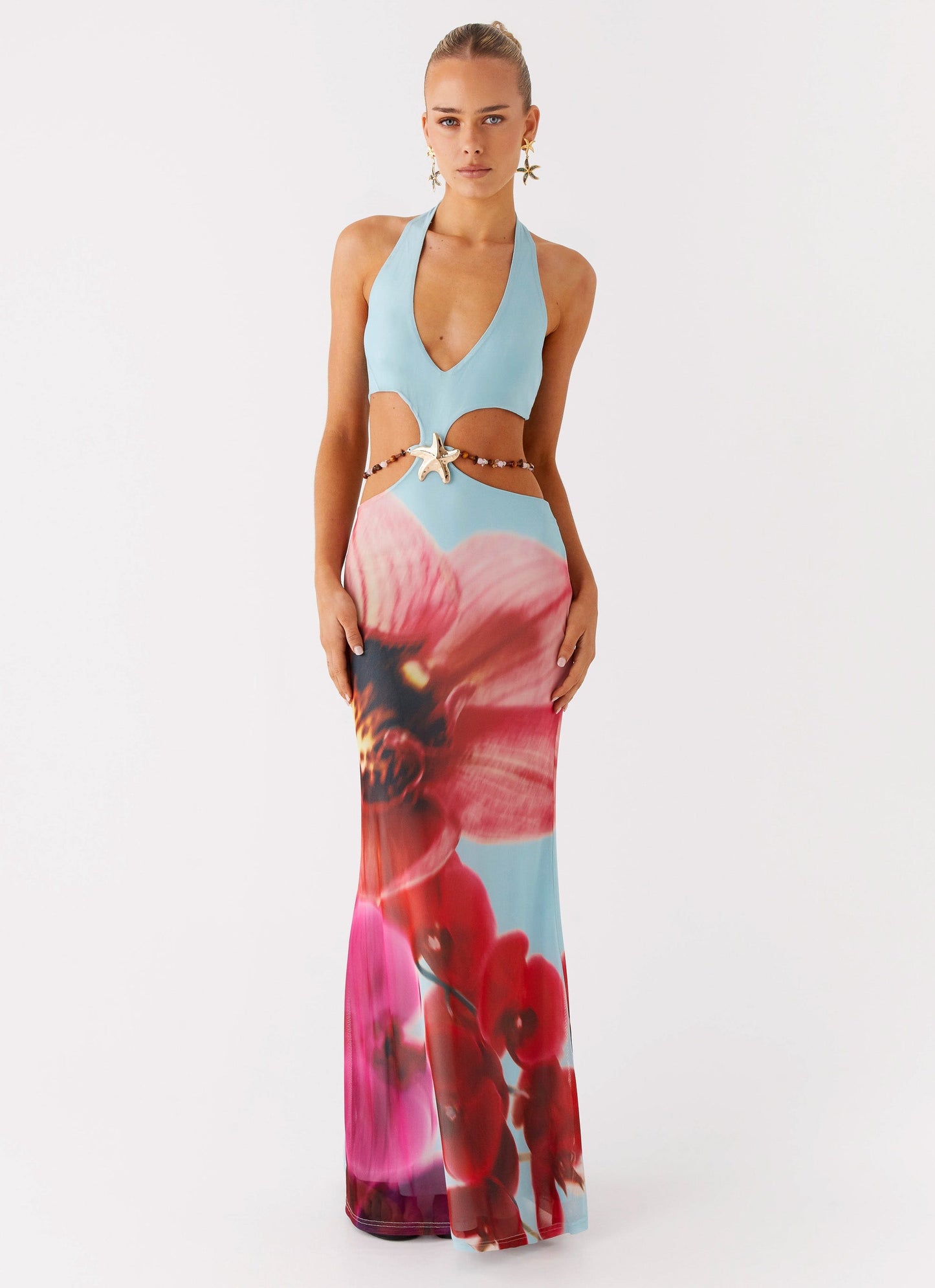 Time To Dance Maxi Dress - Turquoise Bloom