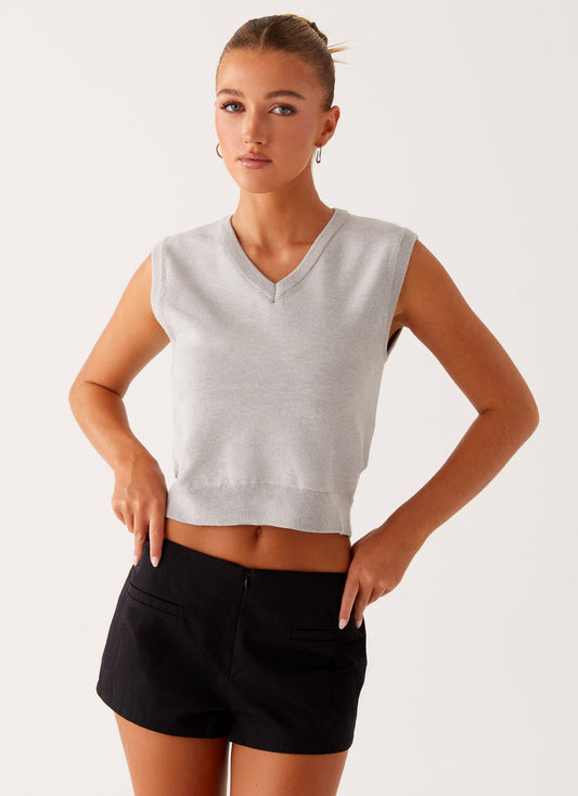 Tyne Knit Vest - Grey