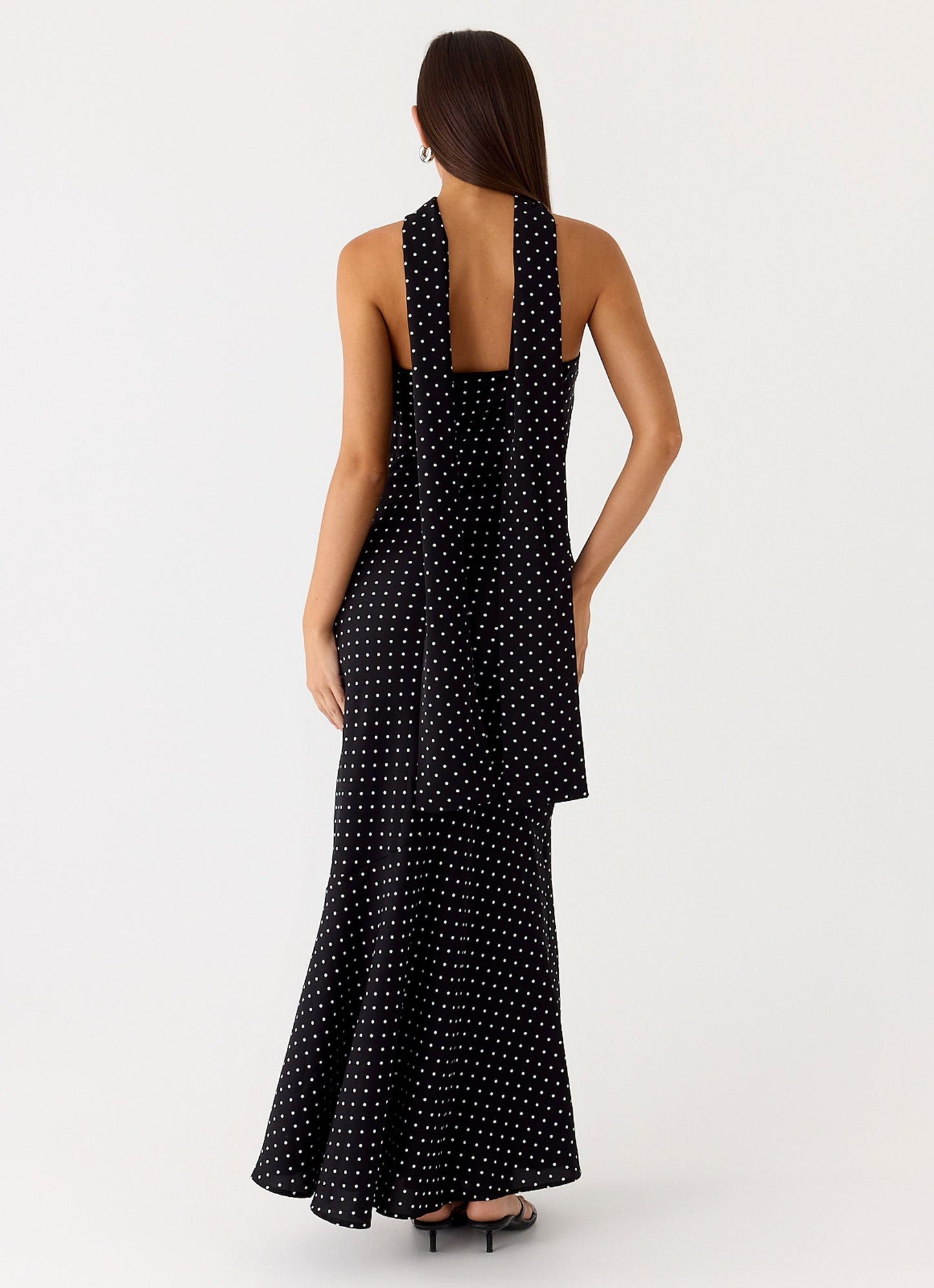 Under The Pagoda Maxi Dress - Black Polkadot