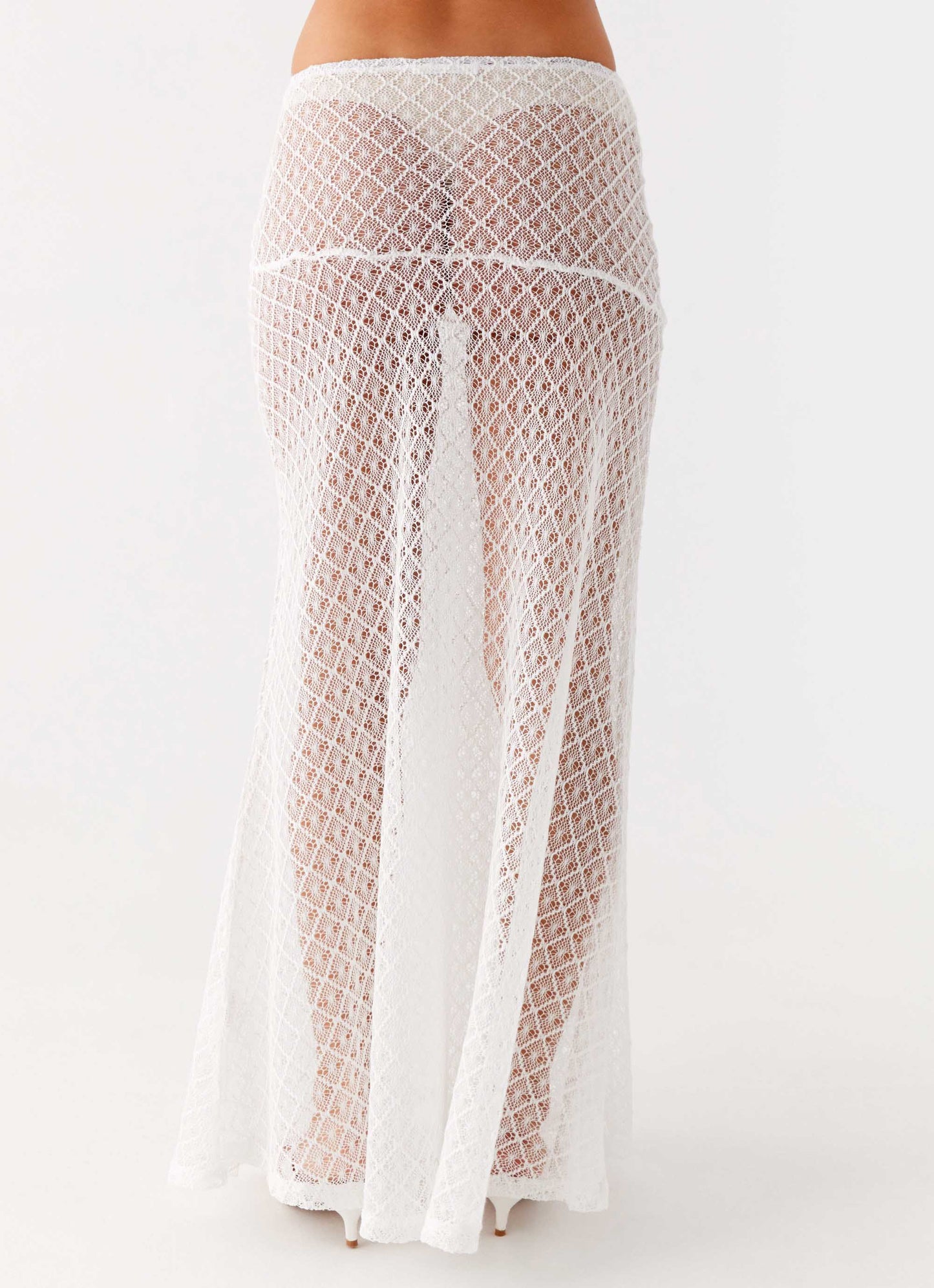Velli Crochet Maxi Skirt - White