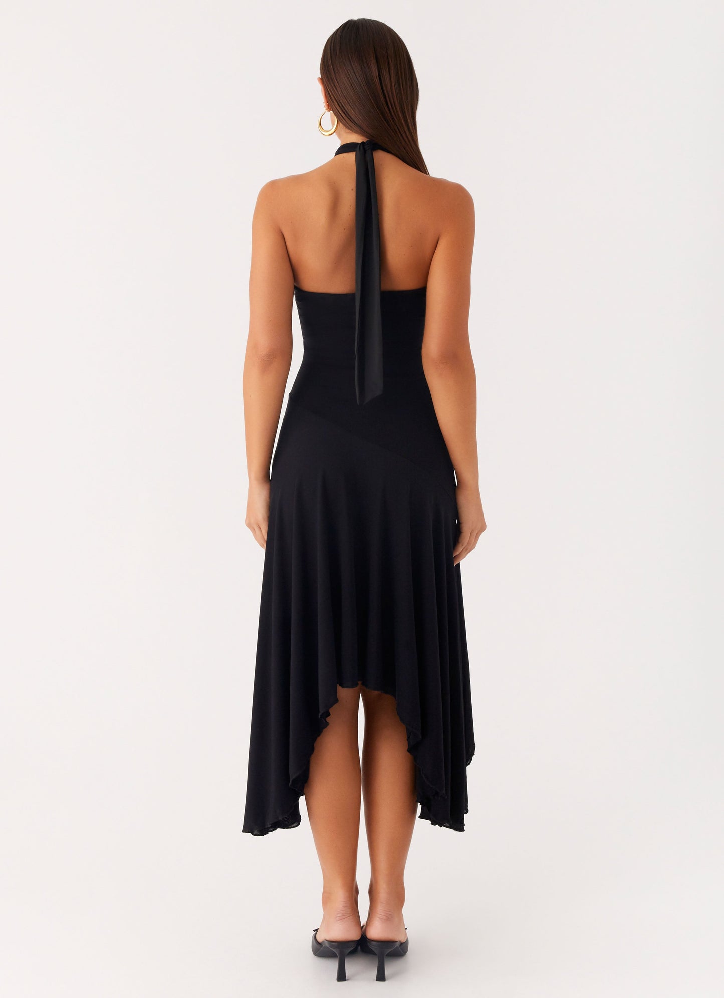 Velvet Sky Midi Dress - Black