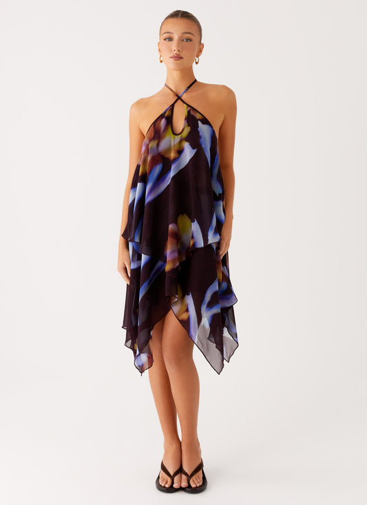 Verbena Midi Dress - Dark Floral