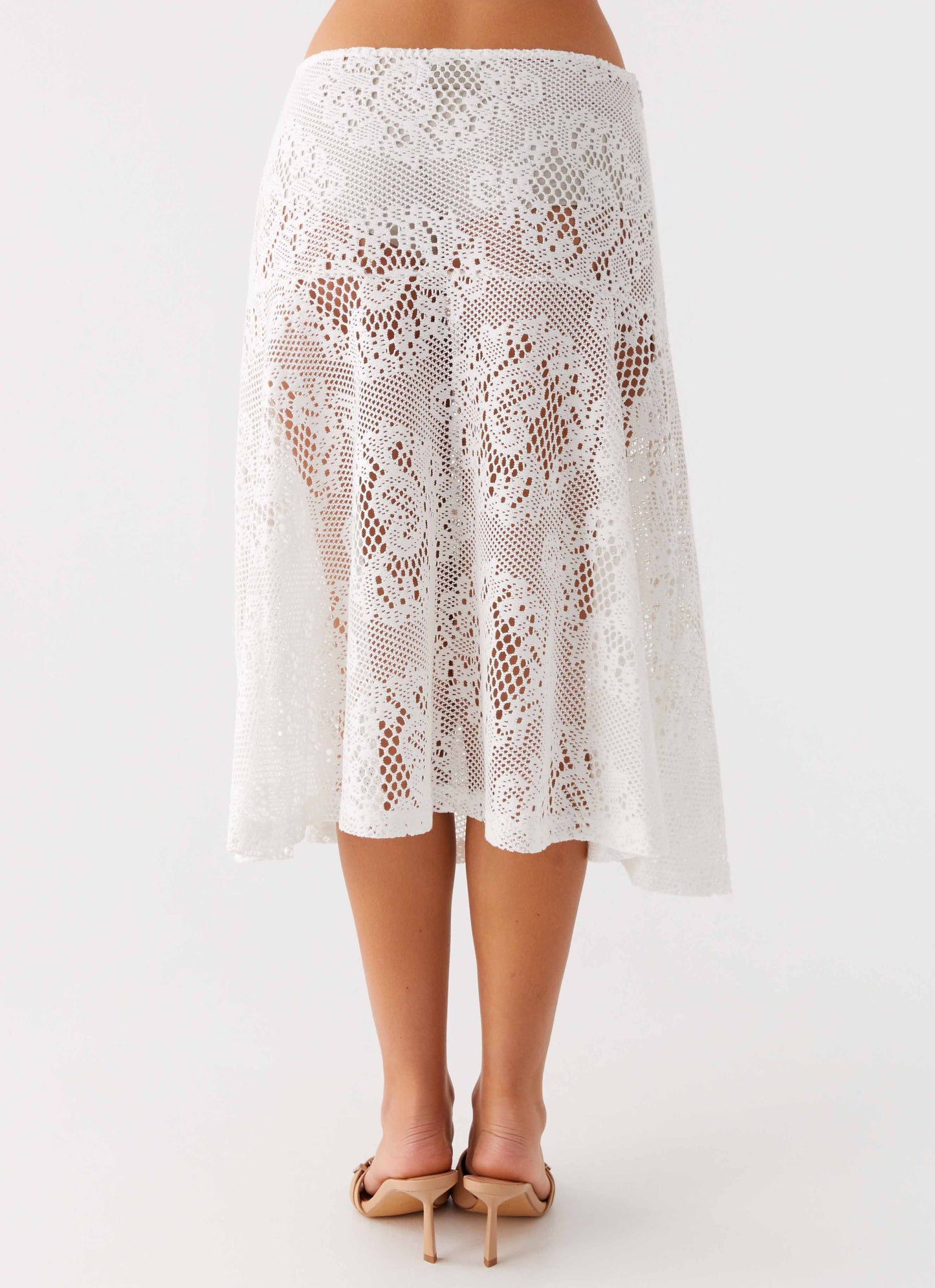 Virelle Lace Midi Skirt - Ivory