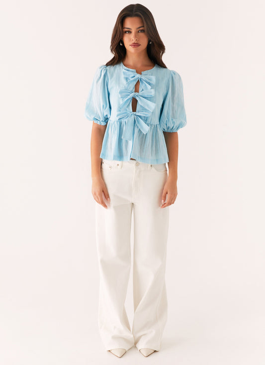 Western Wind Tie Top - Blue