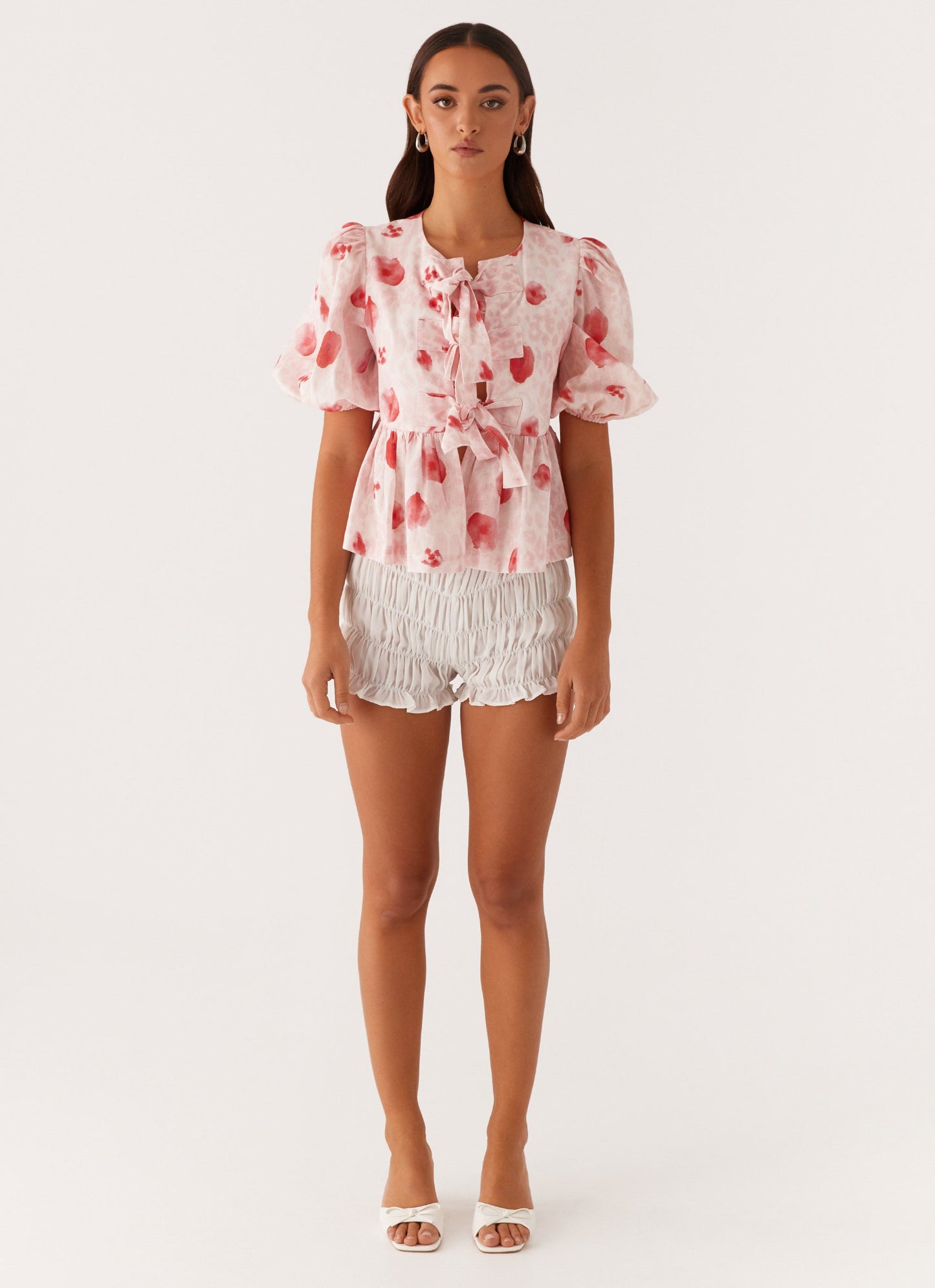 Western Wind Tie Top - Rose Leopard