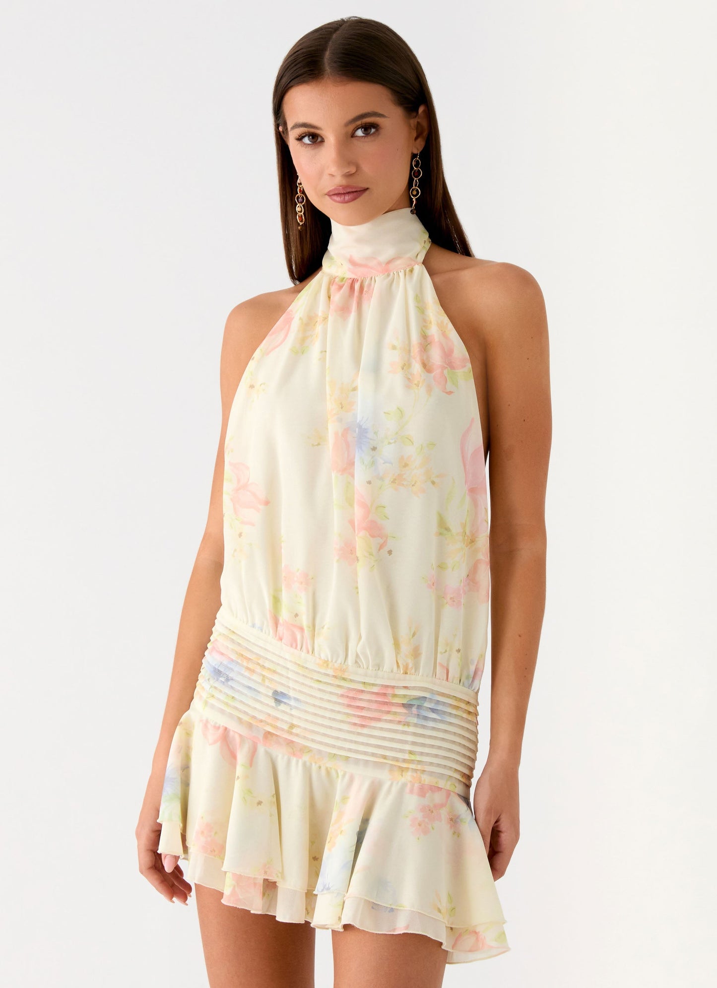 Willow Chiffon Mini Dress - Spring Meadow