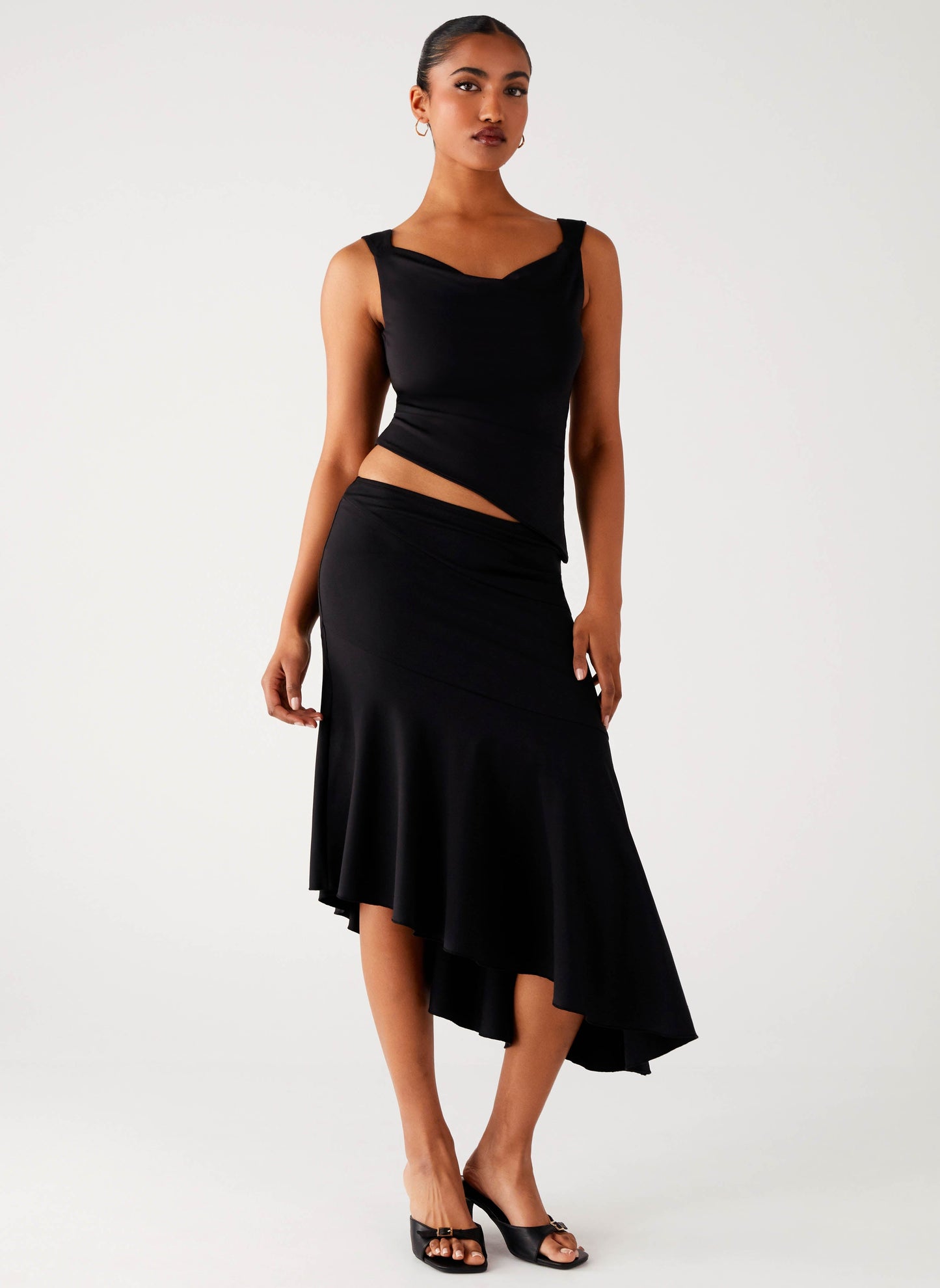 Wonderlust Cowl Top - Black